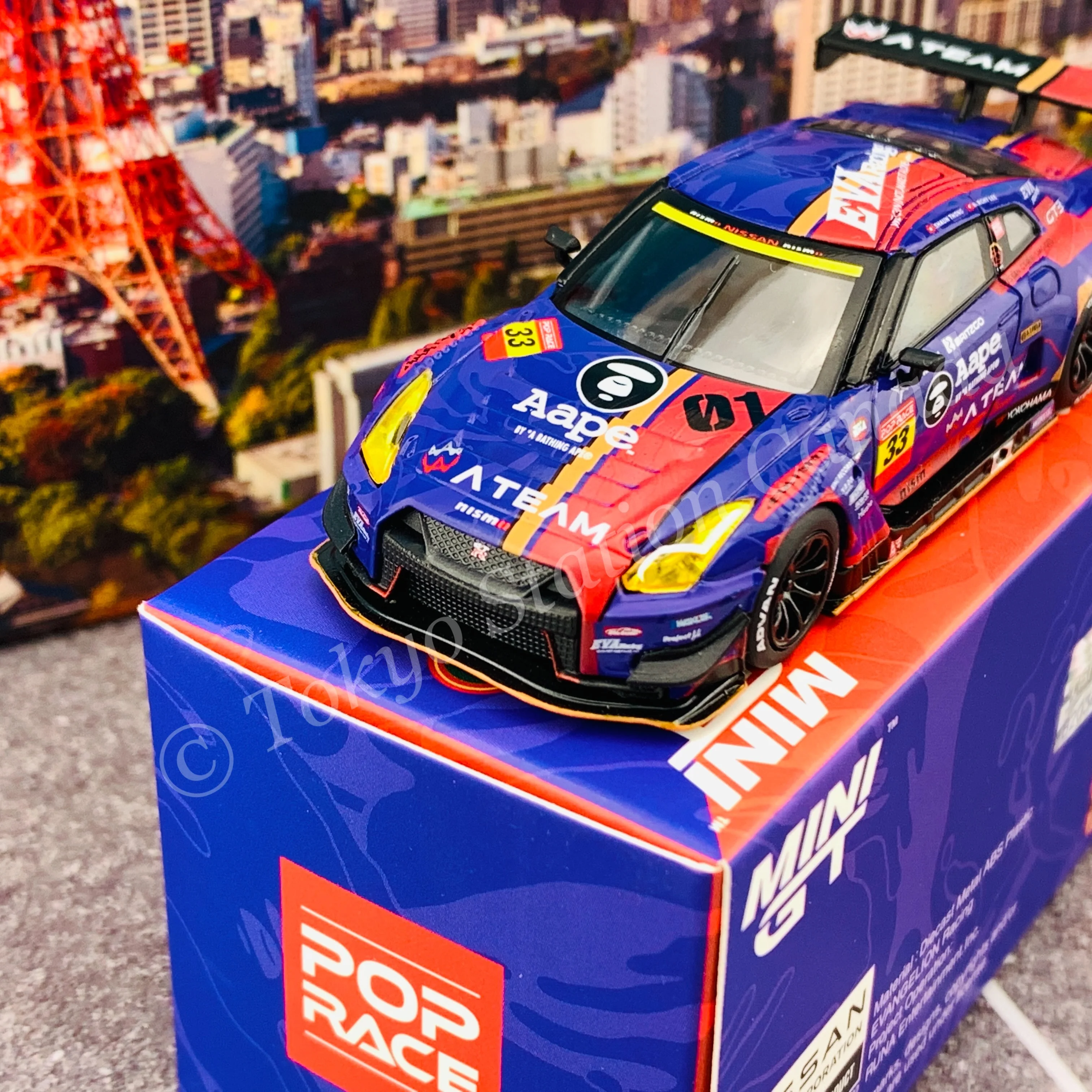 POPRACE x MINI GT 1/64 Nissan GT-R Nismo GT3 - EVA RT Test Type-01 X Works GT-R KAKUSEI (覚醒) - Nismo Festival 2019 MGT00173-L - Image 2
