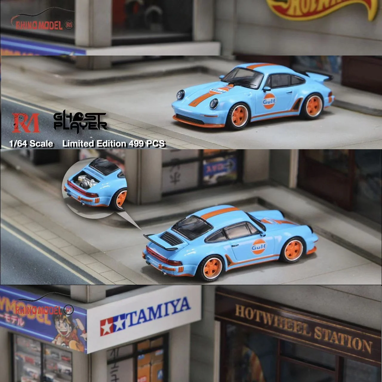 Rhino Model X Ghost Player 1/64 Singer Turbo Study 930 GULF - Image 4