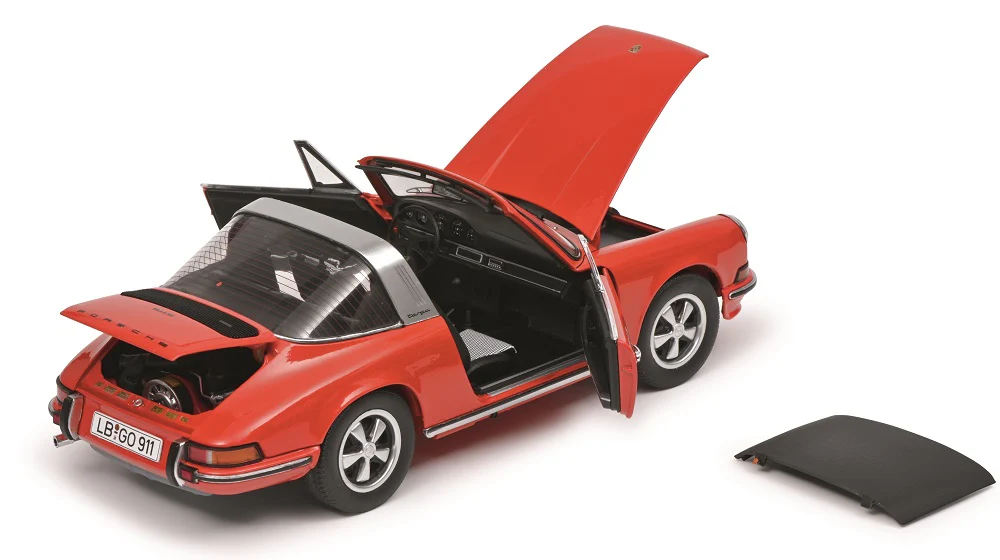 Schuco 1/18 Porsche 911 S Targa Orange 450039200 - Image 2