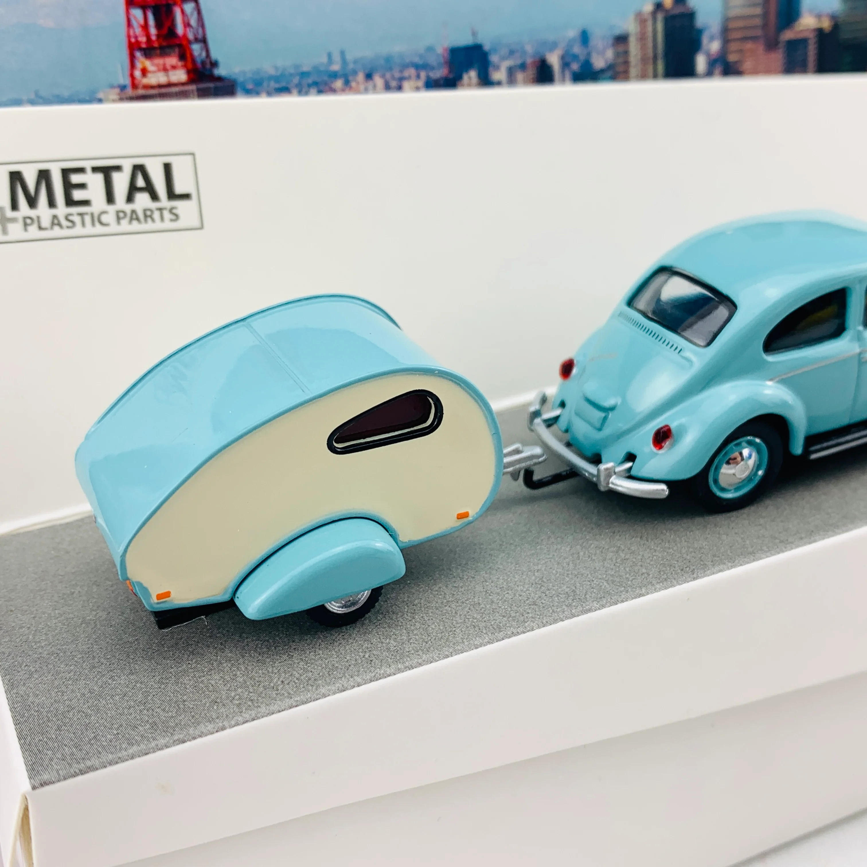 Schuco 1/64 VW Beetle with Caravan (Kafer mit Wohnanhanger) 452022500 - Image 3