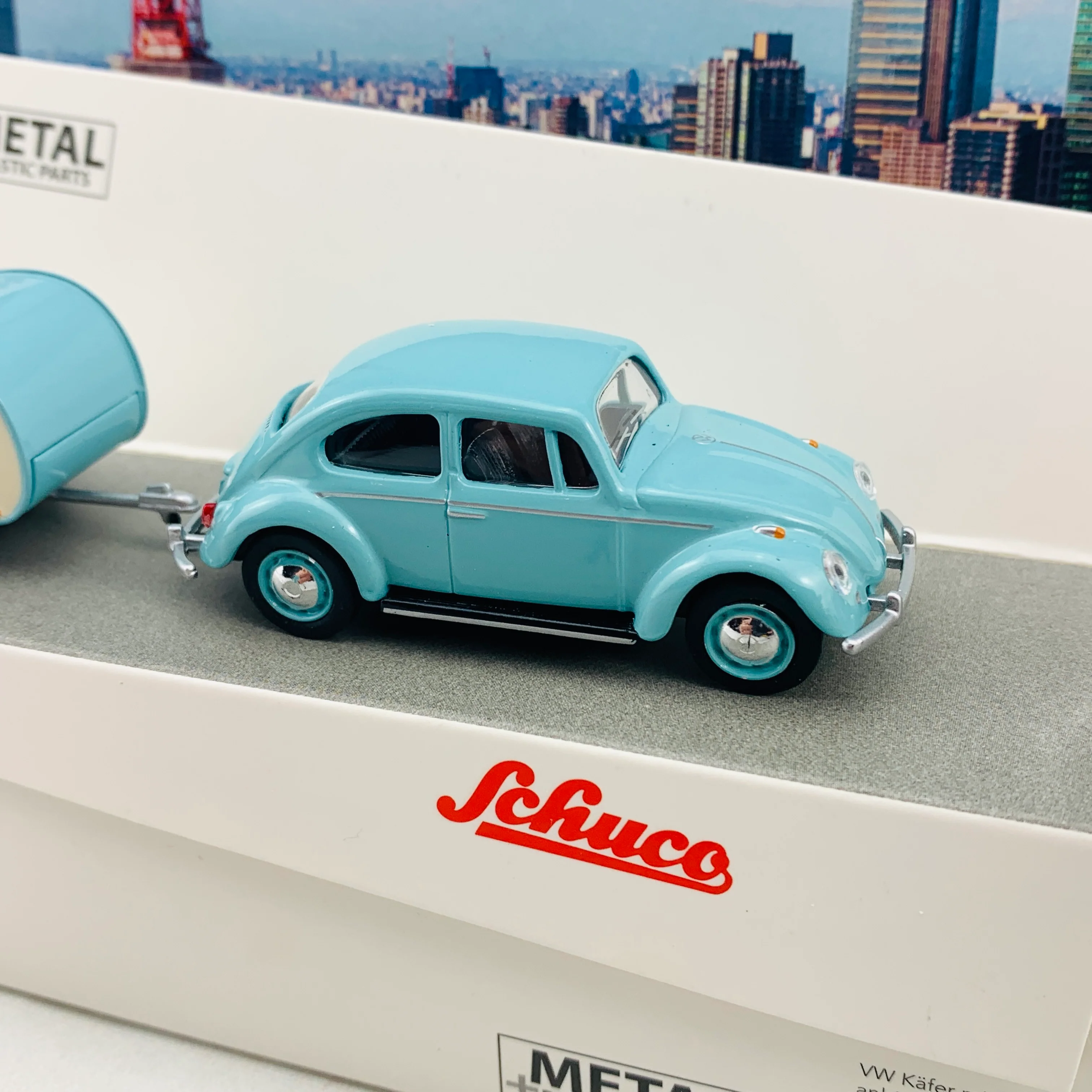 Schuco 1/64 VW Beetle with Caravan (Kafer mit Wohnanhanger) 452022500 - Image 4