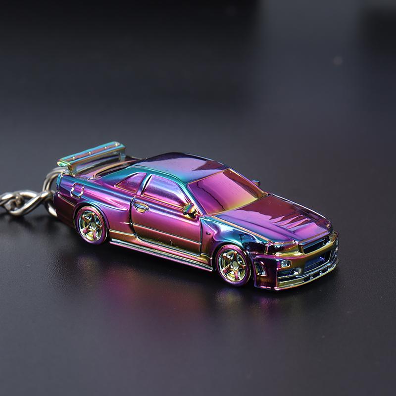 Seeker 1/87 Nissan GT-R R34 Diecast Keychain - Chrome Purple - Image 2