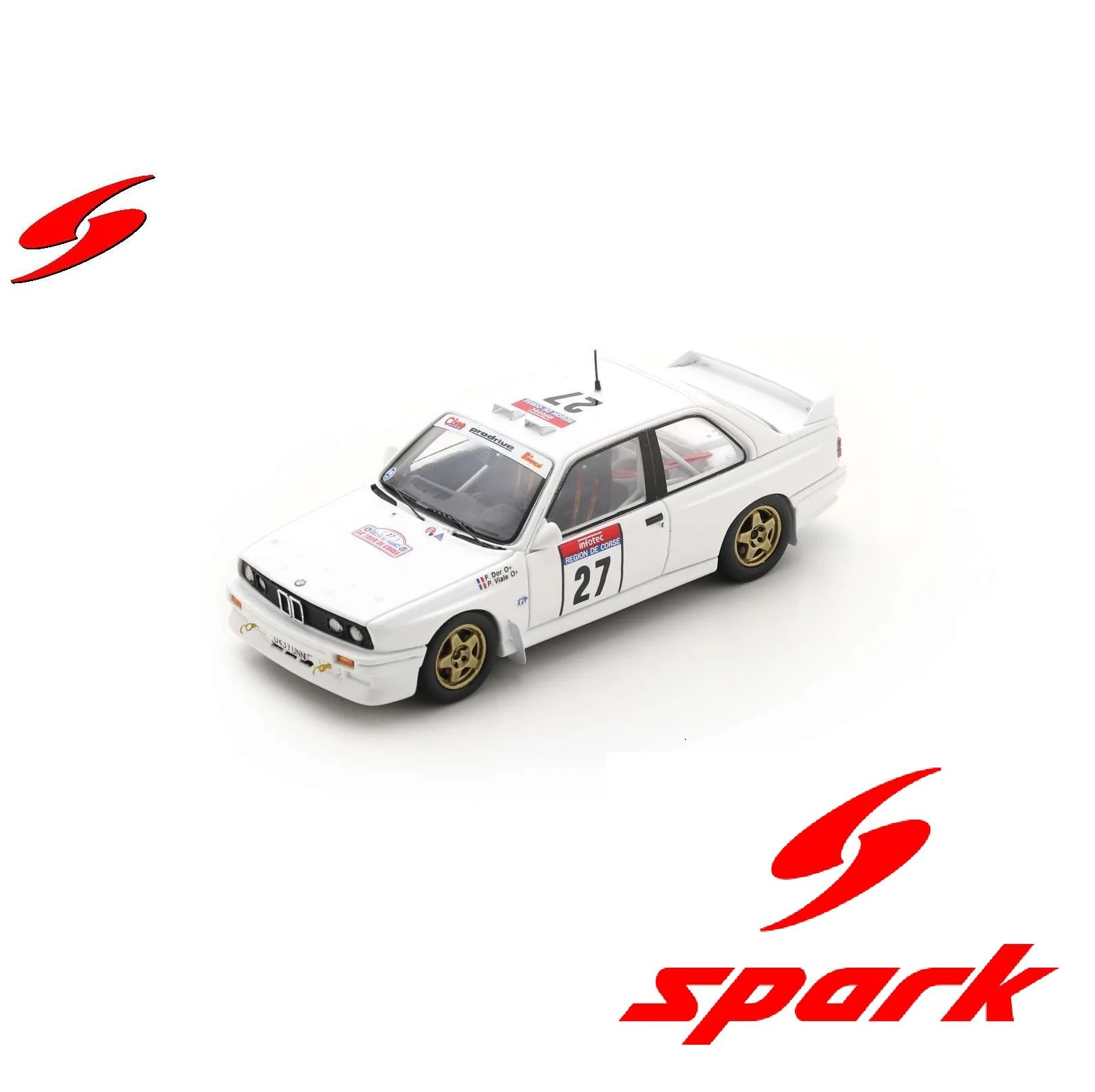 Spark Model 1/43 BMW E30 NO.27 TOUR DE CORSE RALLYE DE FRANCE 1990 F. DOR - P. VIALE S8486 - Image 5
