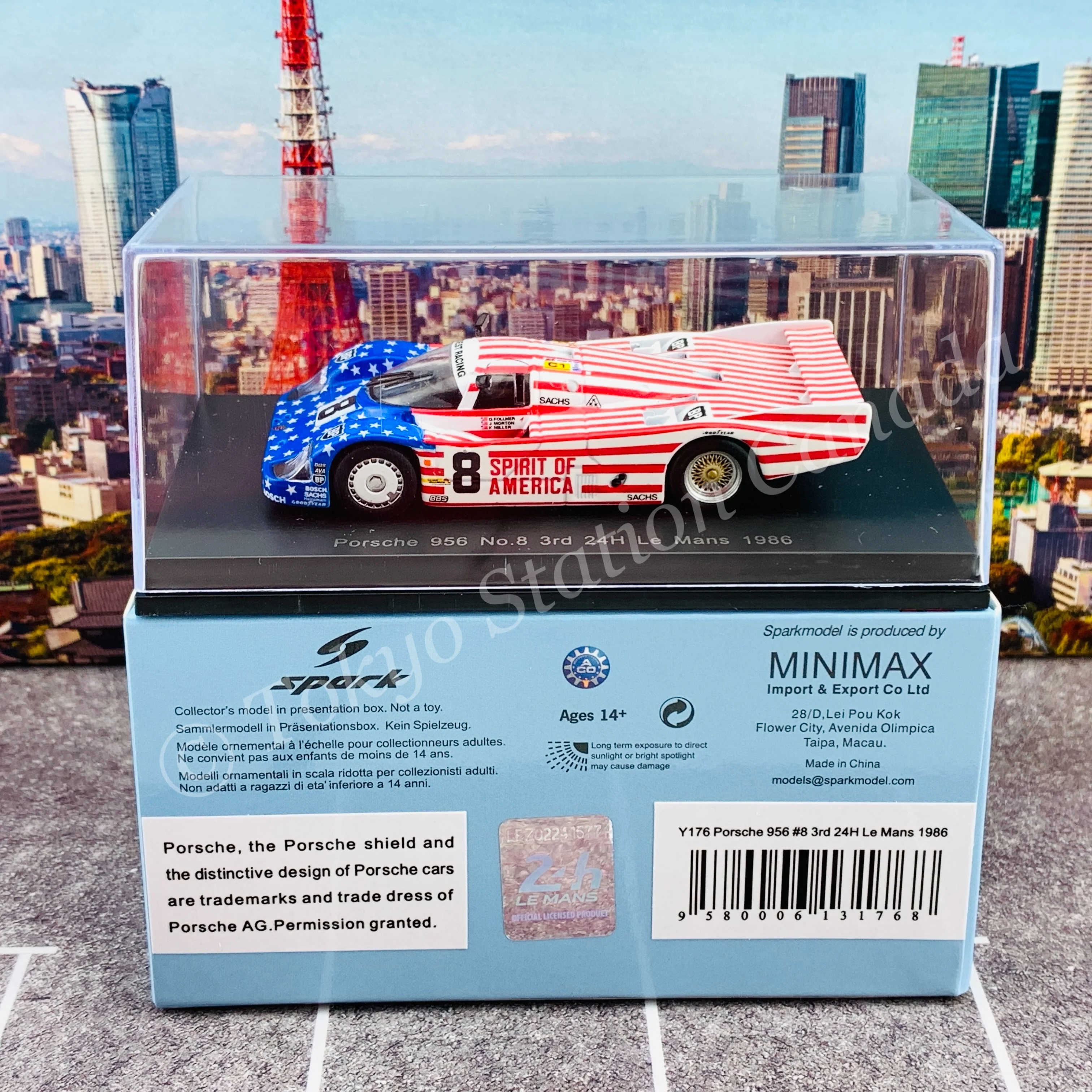 Sparky 1/64 Porsche 956 No.8 3rd 24H Le Mans 1986 G. Follmer - J. Morton - K. Miller Y176 - Image 5