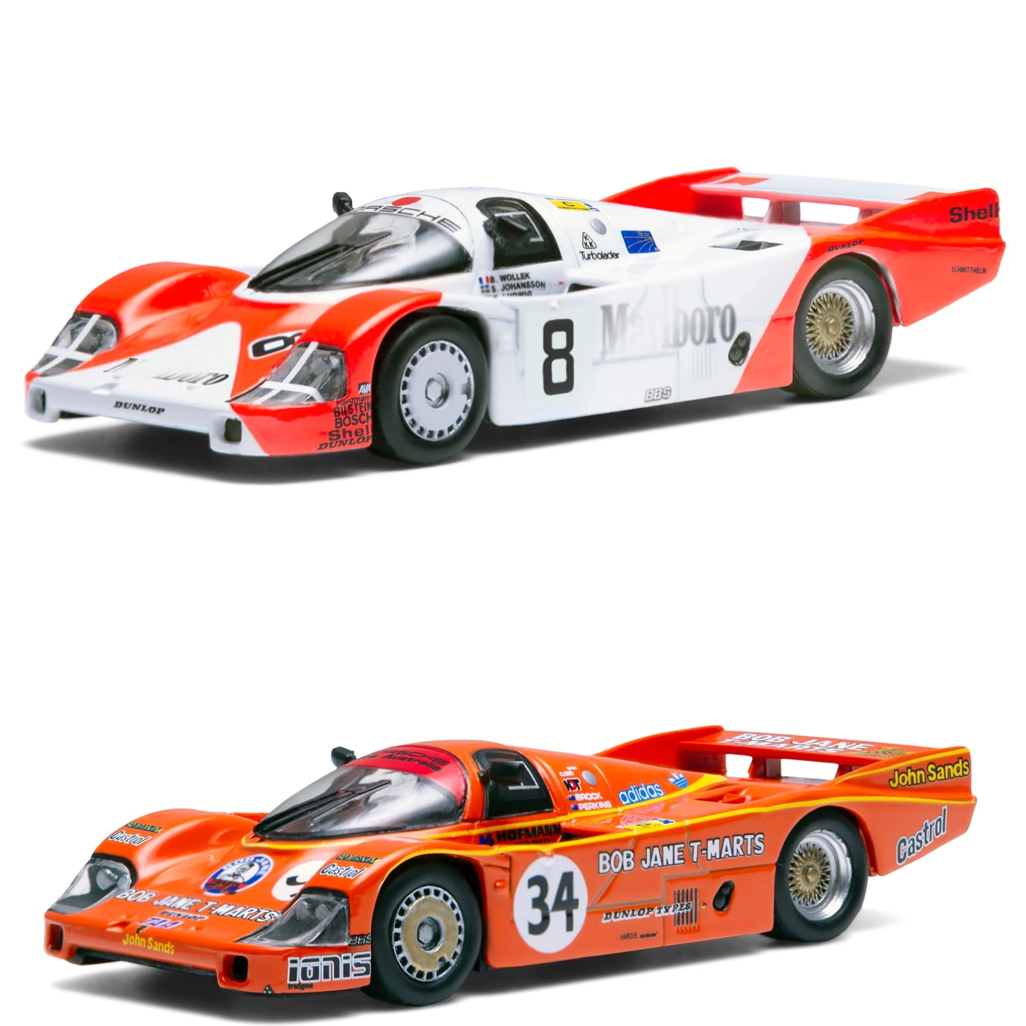 SPARKY x TINY 1/64 Porsche 956 No.8 6th 24H Le Mans 1983 B.Wollek K.Ludwig S.Johansson & 1983 Le Mans #34 Brock/Perkins Combo Set (TINY Exclusive) YCOMBO64014