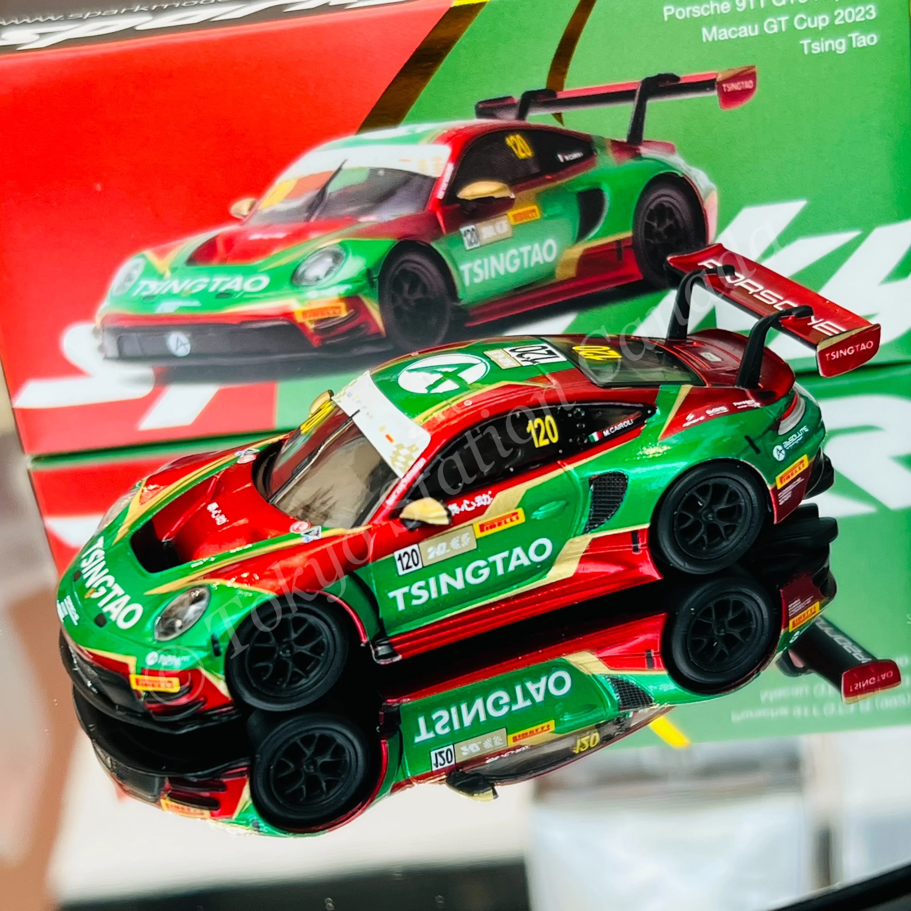 SPARKY x TINY 1/64 Porsche 992 911 GT3 R Macau GT Cup 2023 - Tsing Tao YO64007