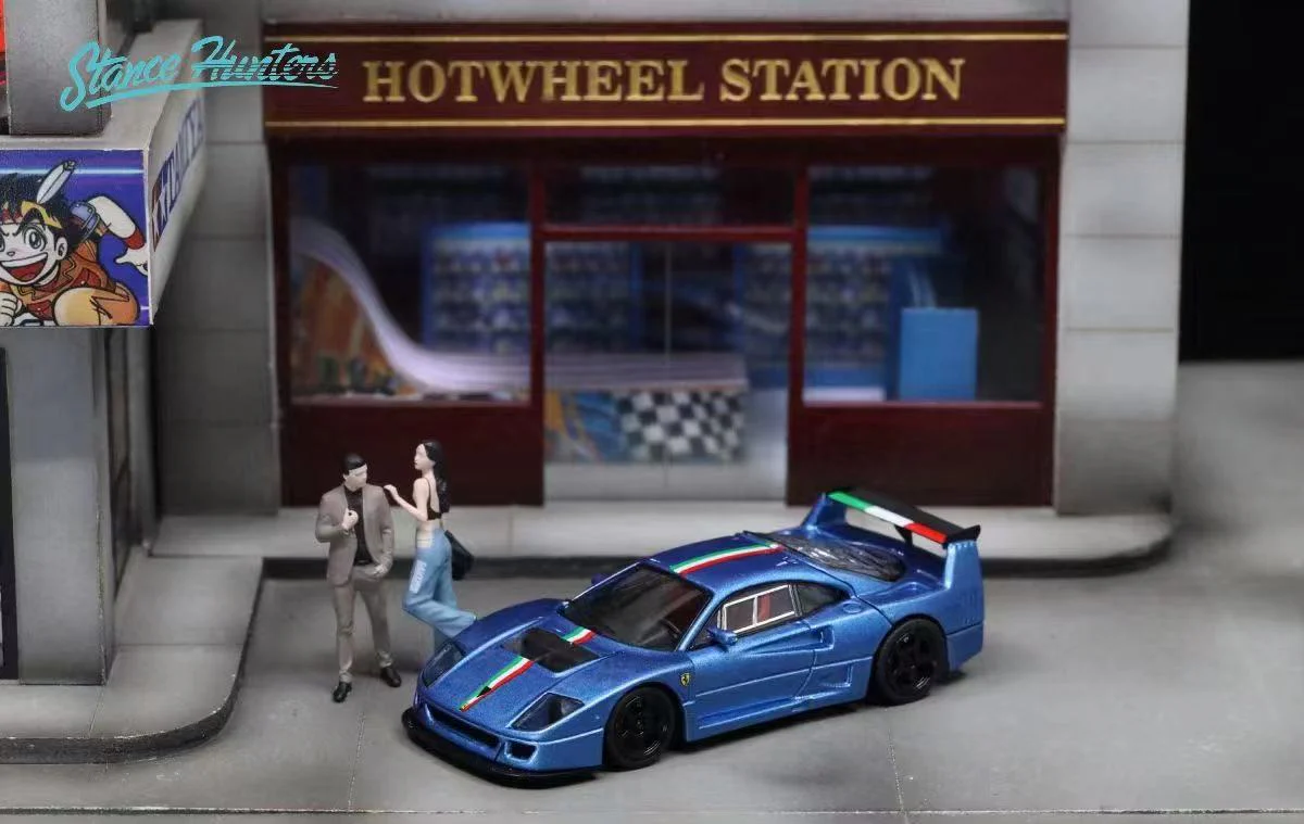 Stance Hunters 1/64 F40 LM Metallic Blue Italian Stripe - Image 2