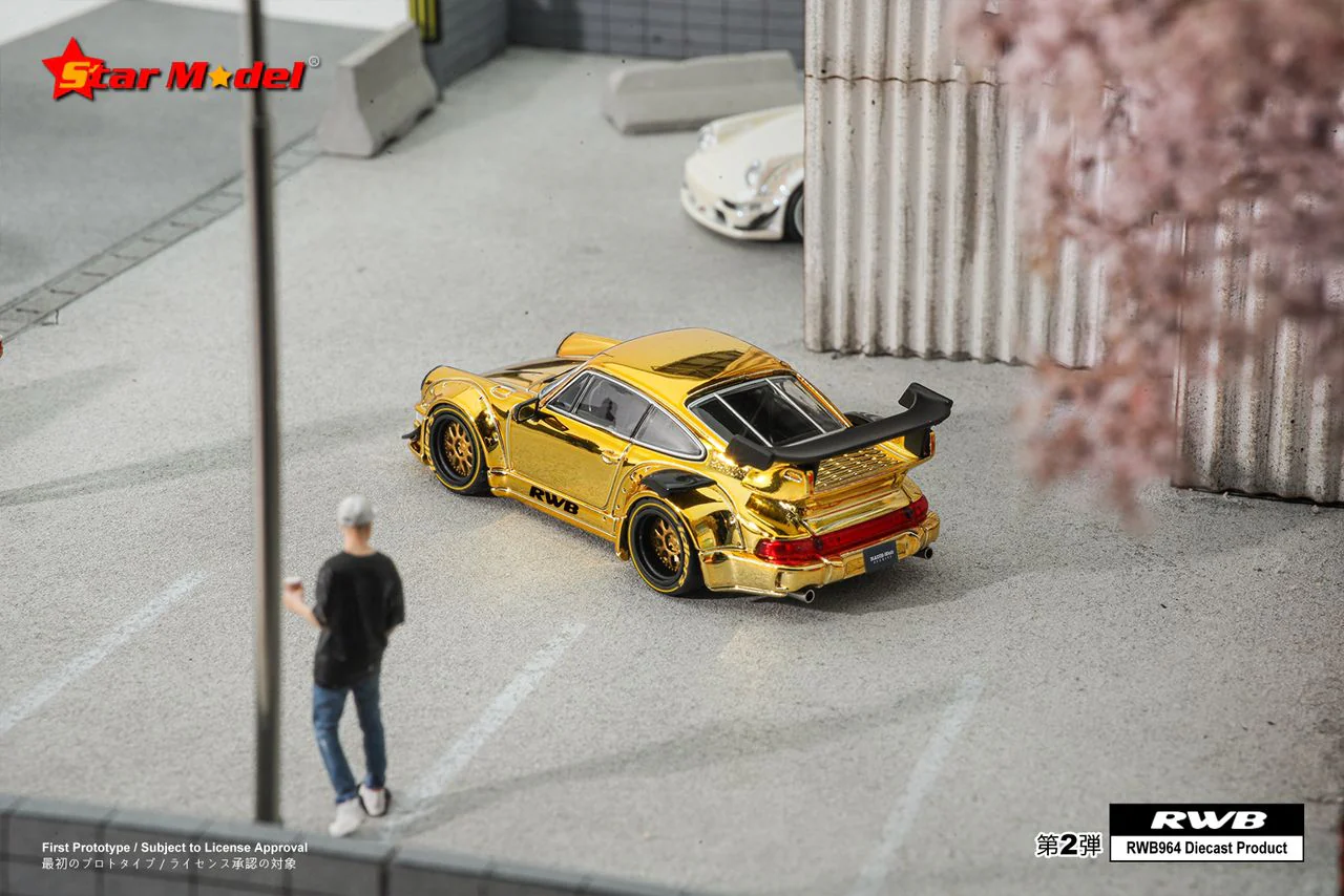 Star Model 1/64 RWB 964 GT Wing - Gold - Image 2