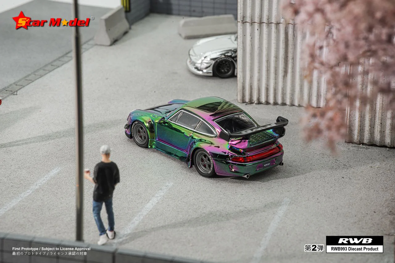 Star Model 1/64 RWB 993 GT Wing - Magic Purple/Green - Image 2