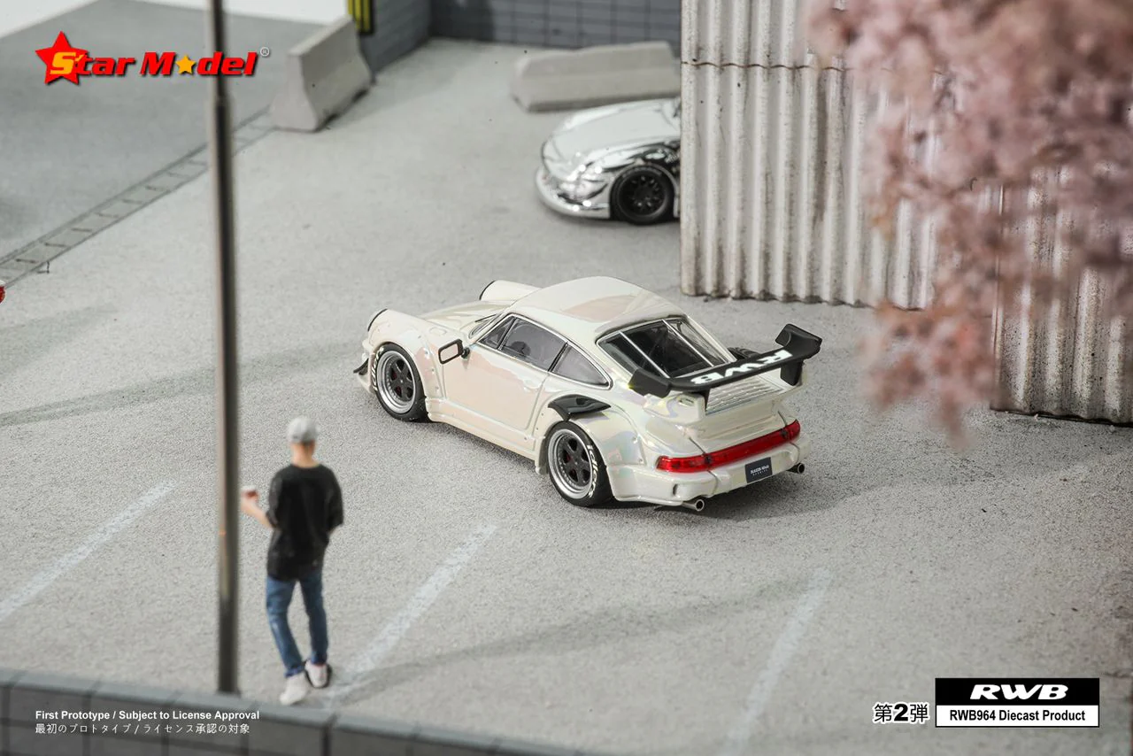 Star Model 1/64 RWB 964 GT Wing - Pearl White - Image 2