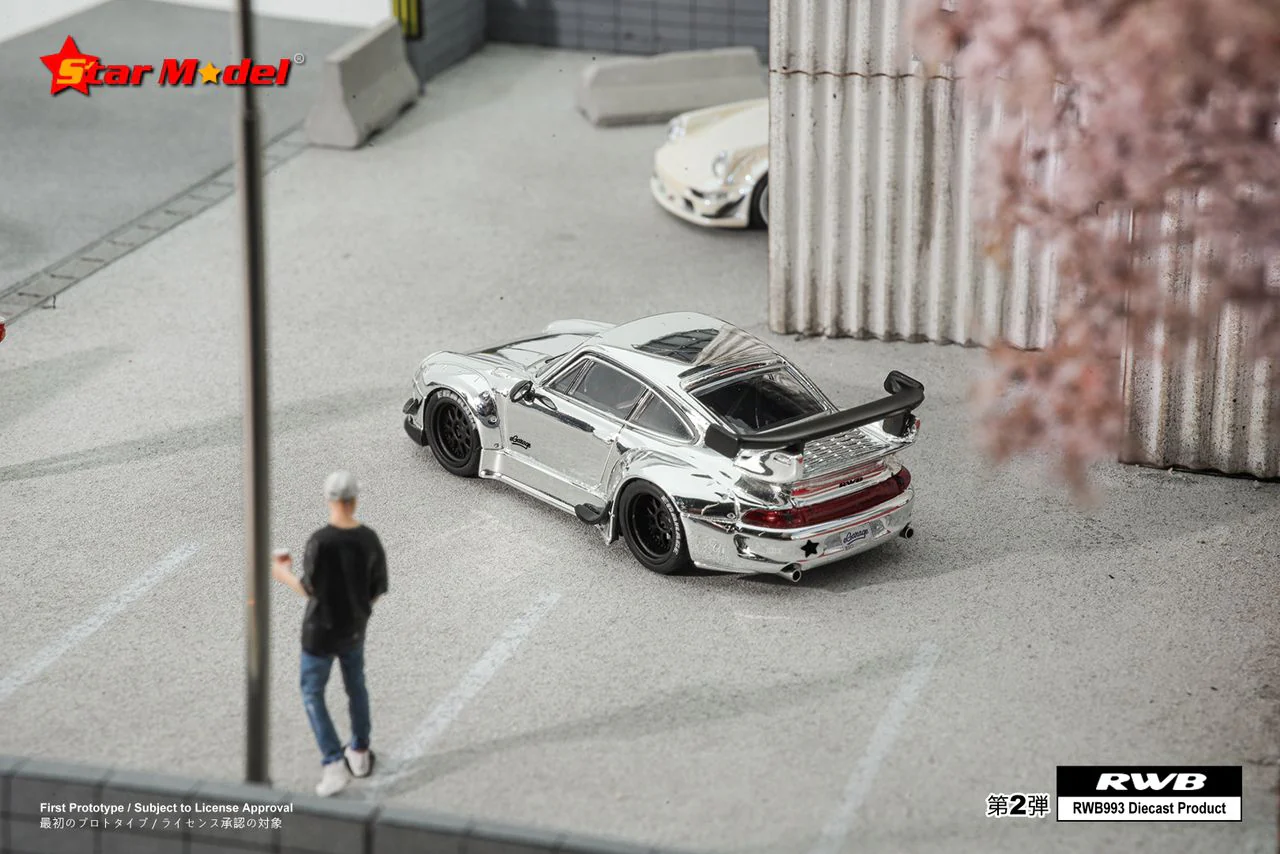 Star Model 1/64 RWB 993 GT Wing - Silver - Image 2