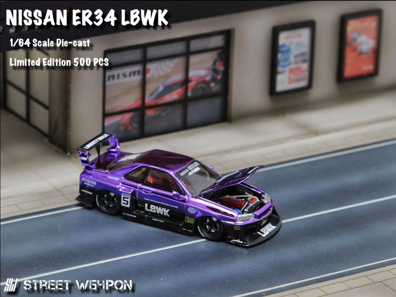 Street Weapon 1/64 LBWK ER34 Chrome Purple - Image 2