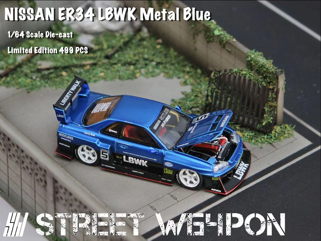 Street Weapon 1/64 LBWK ER34 Metallic Blue - Image 7