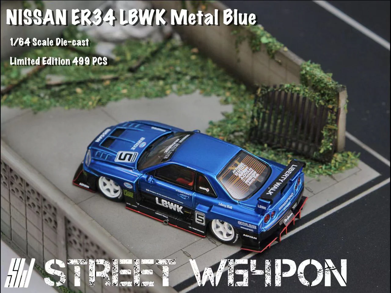 Street Weapon 1/64 LBWK ER34 Metallic Blue - Image 8