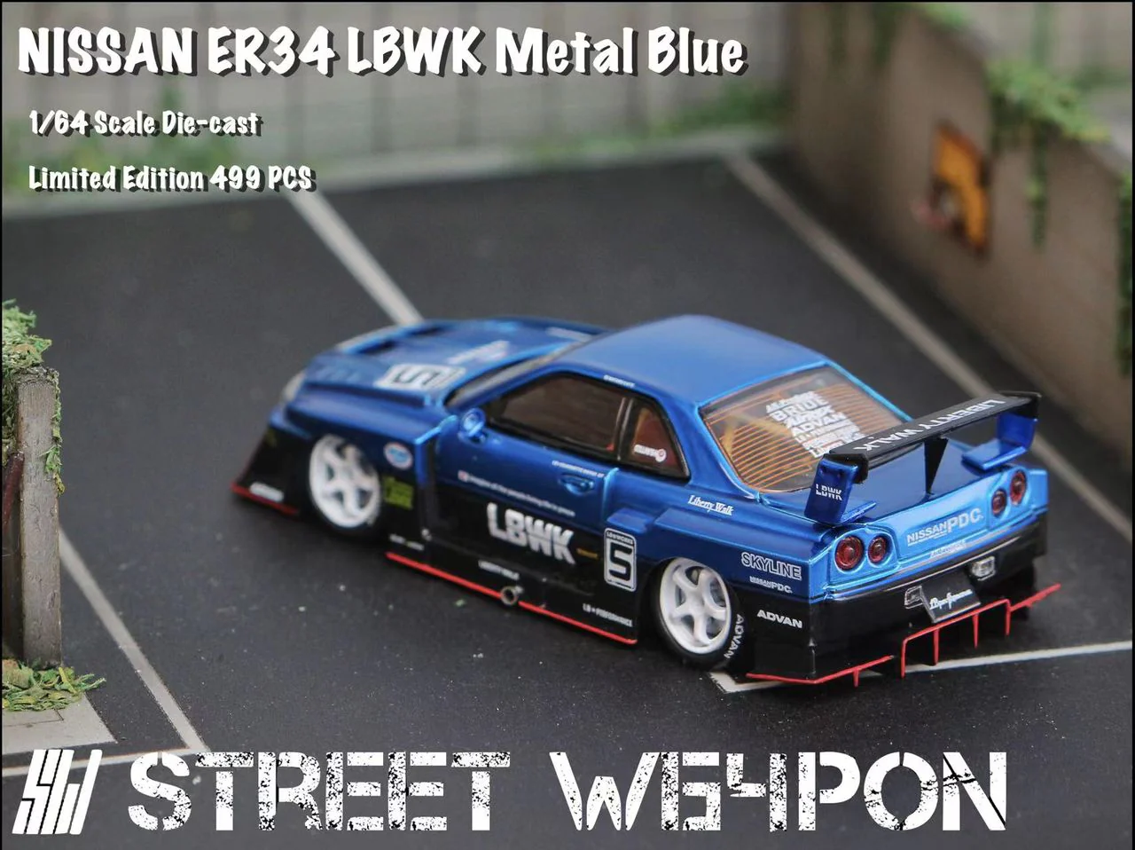 Street Weapon 1/64 LBWK ER34 Metallic Blue - Image 9