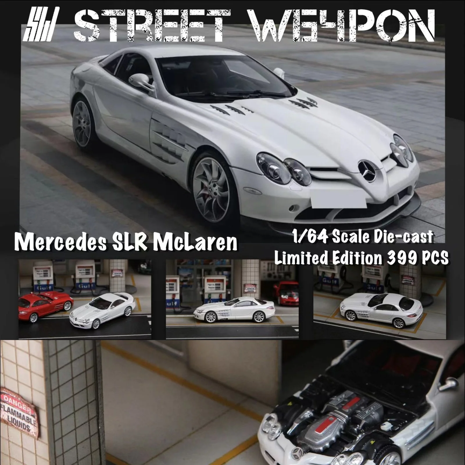 Street Weapon 1/64 Mercedes SLR Mclaren WHITE