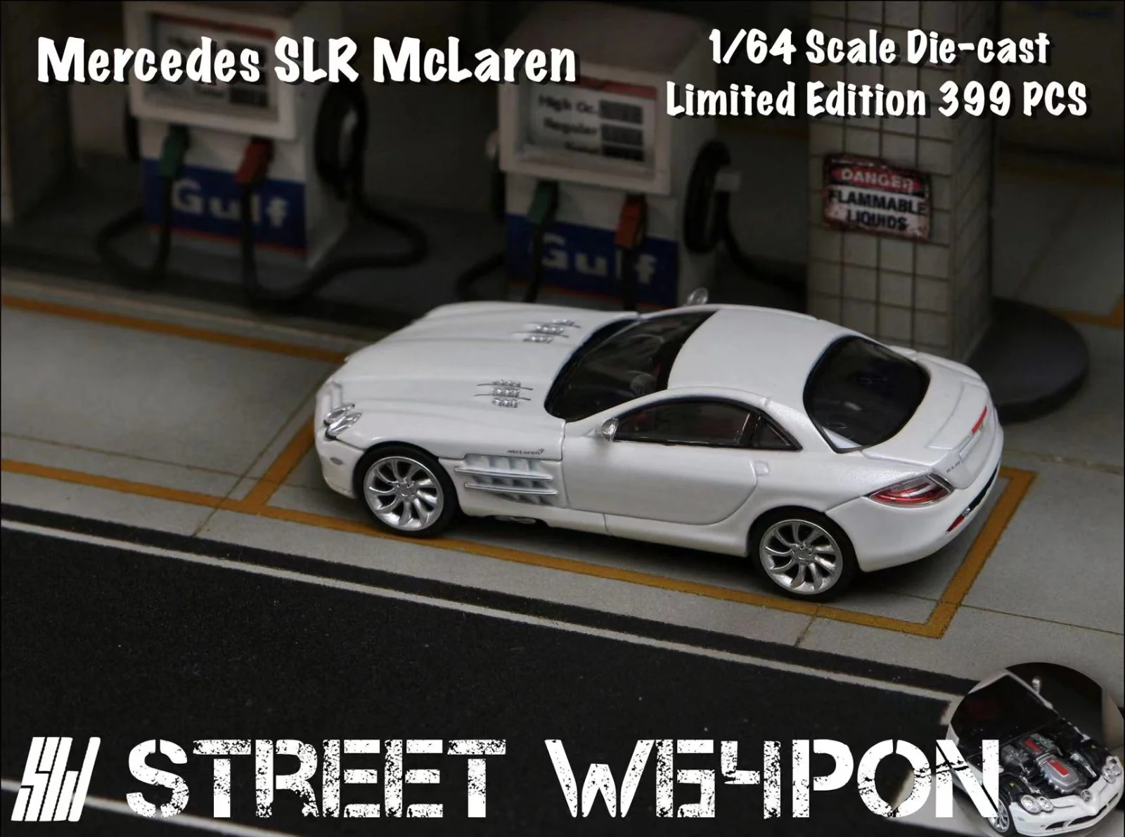 Street Weapon 1/64 Mercedes SLR Mclaren WHITE - Image 3