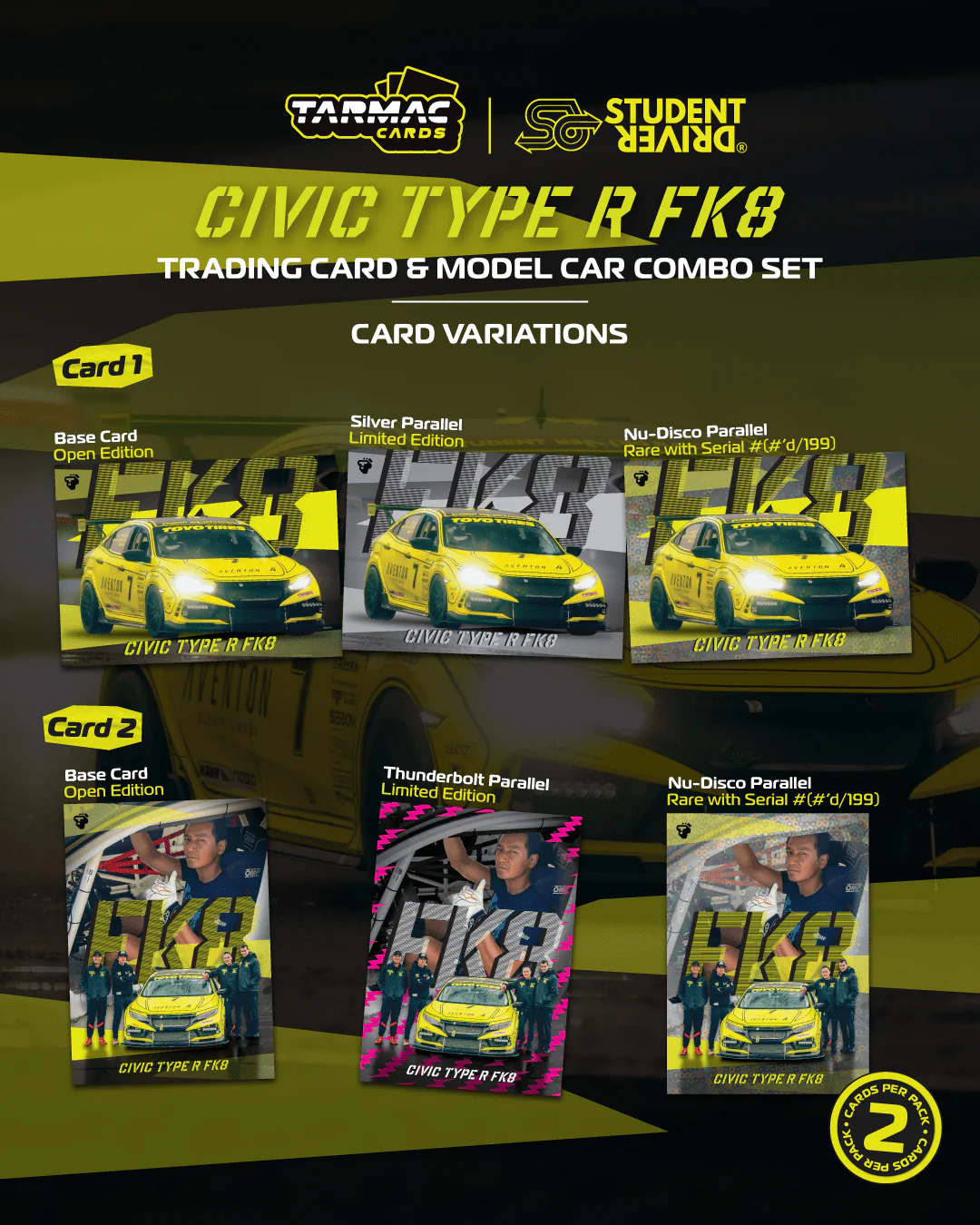 PREORDER TARMAC HOBBY64 1/64 Honda Civic TYPE R FK8 NASA Western Endurance Racing Championship 2022 Model Car + Trading Cards Combo Set T64-TL014-SD07 (Approx. Release Date :  APR 2026 subject to manufacturer's final decision) - Image 2