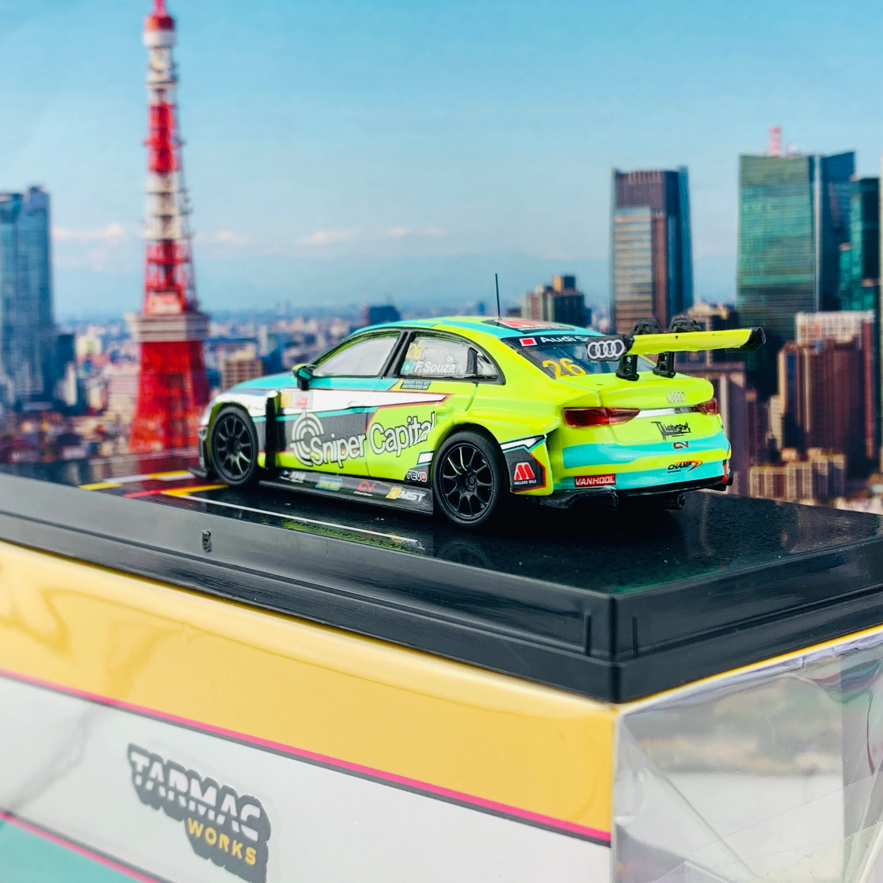 Tarmac Works 1/64 Audi RS 3 TCR Macau Touring Car Cup 2019 - 1950cc Class Winner Filipe de Souza  T64-013-19MGP26 - Image 4