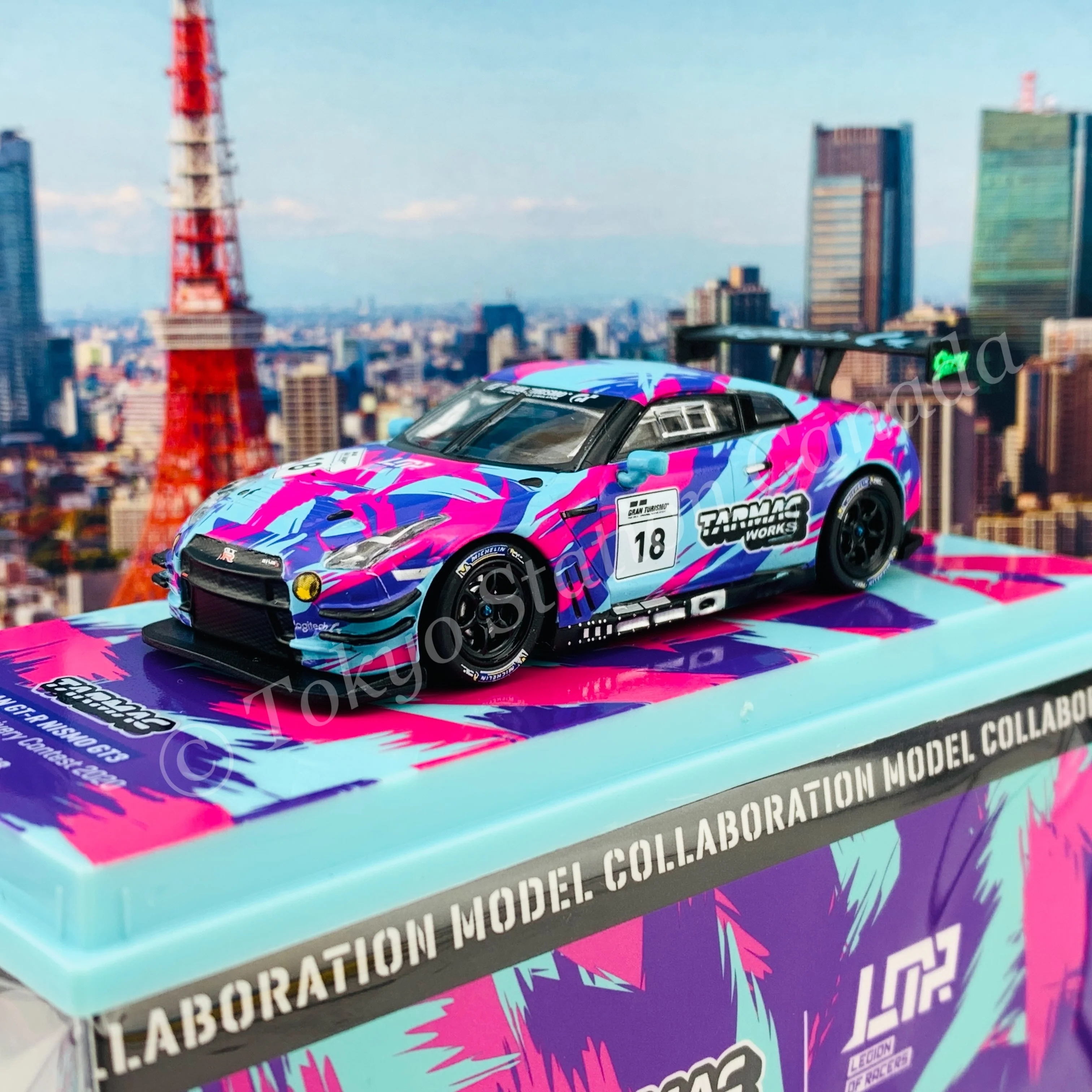 Tarmac Works 1/64 COLLAB64 Nissan GTR Nismo GT3 Winner of Legion of Racers X Tarmac Works Livery Contest 2020 T64-005-LOR - Image 2