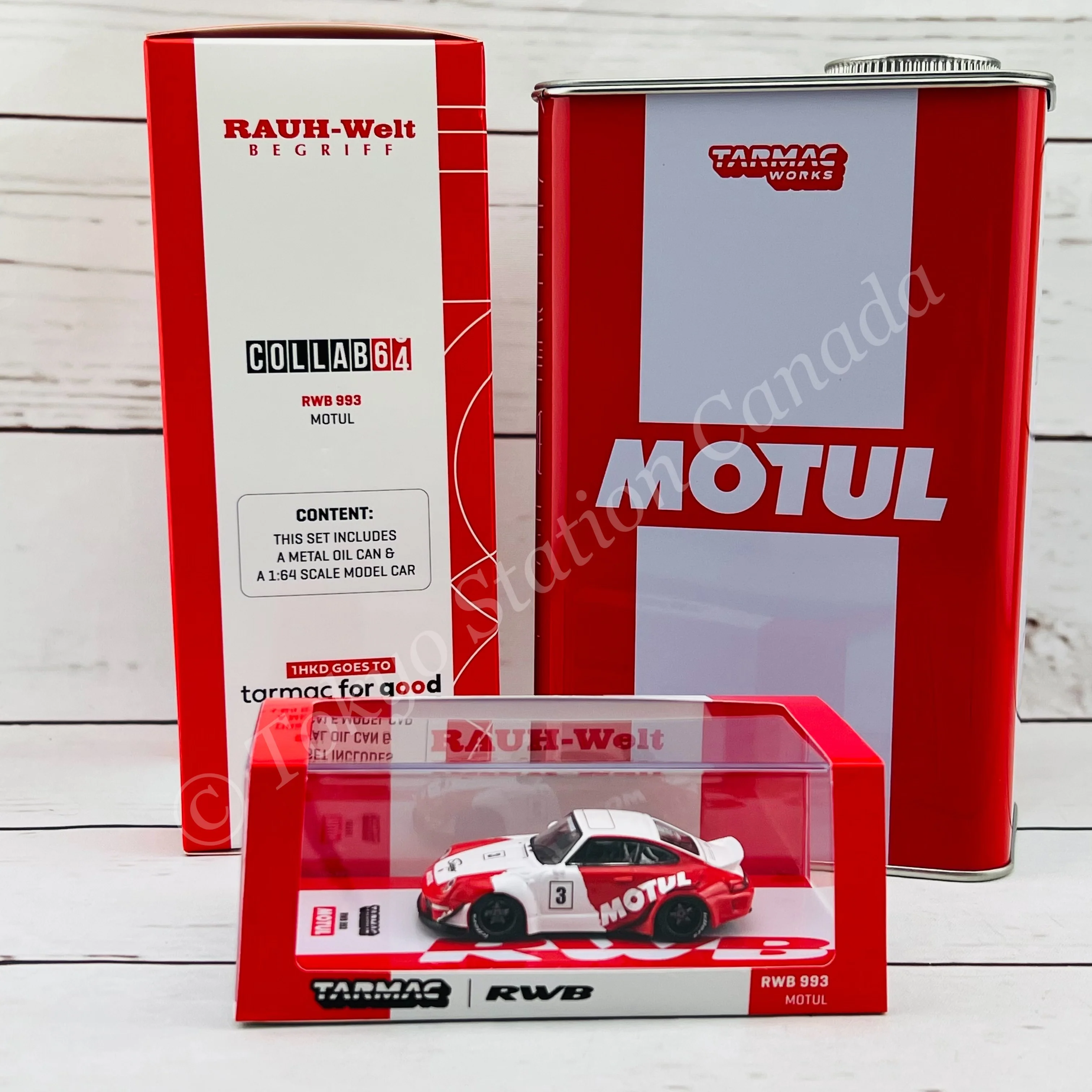 TARMAC WORKS 1/64 COLLAB64 RWB 993 Motul with Metal Oil Can T64-017-MO (Approx Restock by mid of October 2022 ) - Image 2