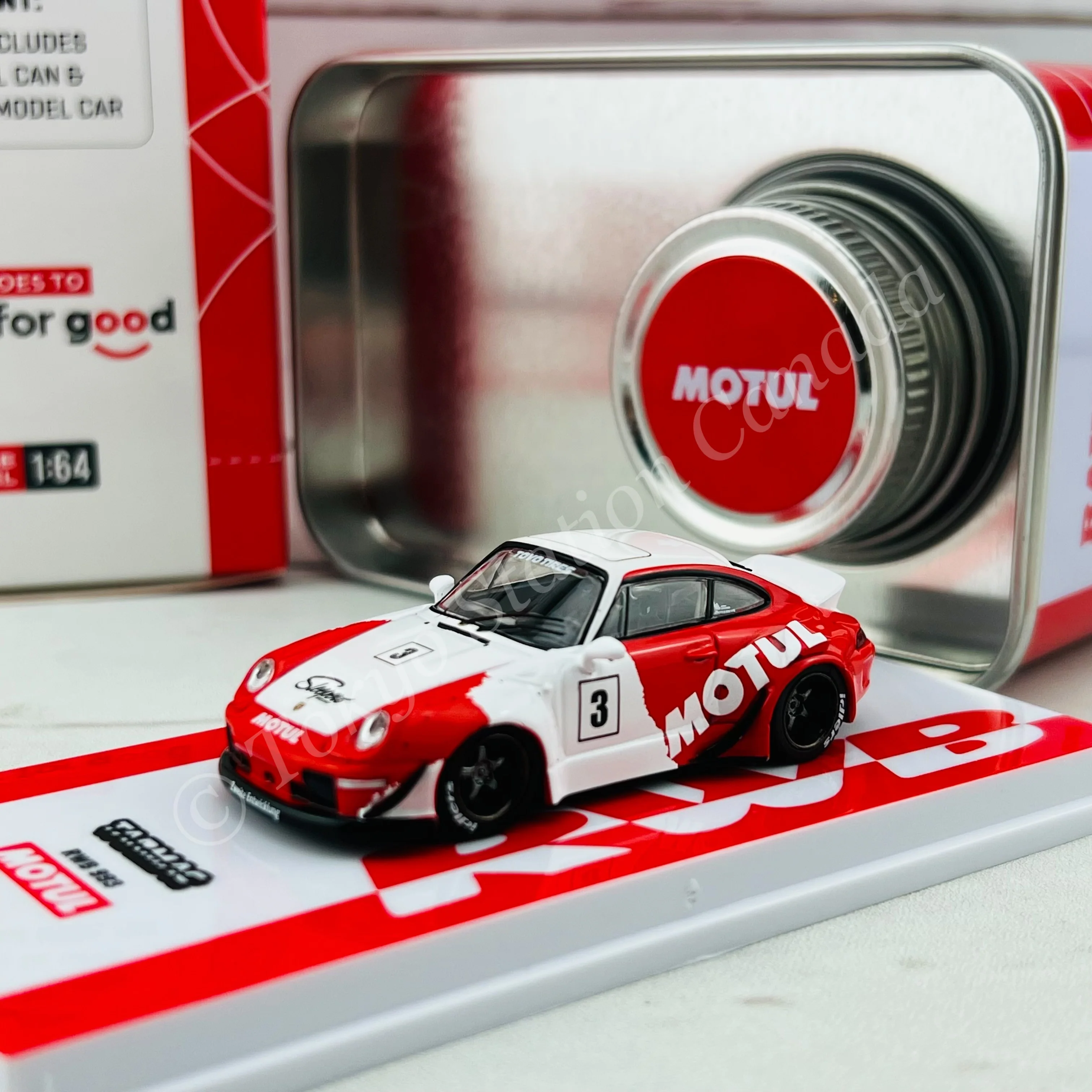 TARMAC WORKS 1/64 COLLAB64 RWB 993 Motul with Metal Oil Can T64-017-MO (Approx Restock by mid of October 2022 ) - Image 3
