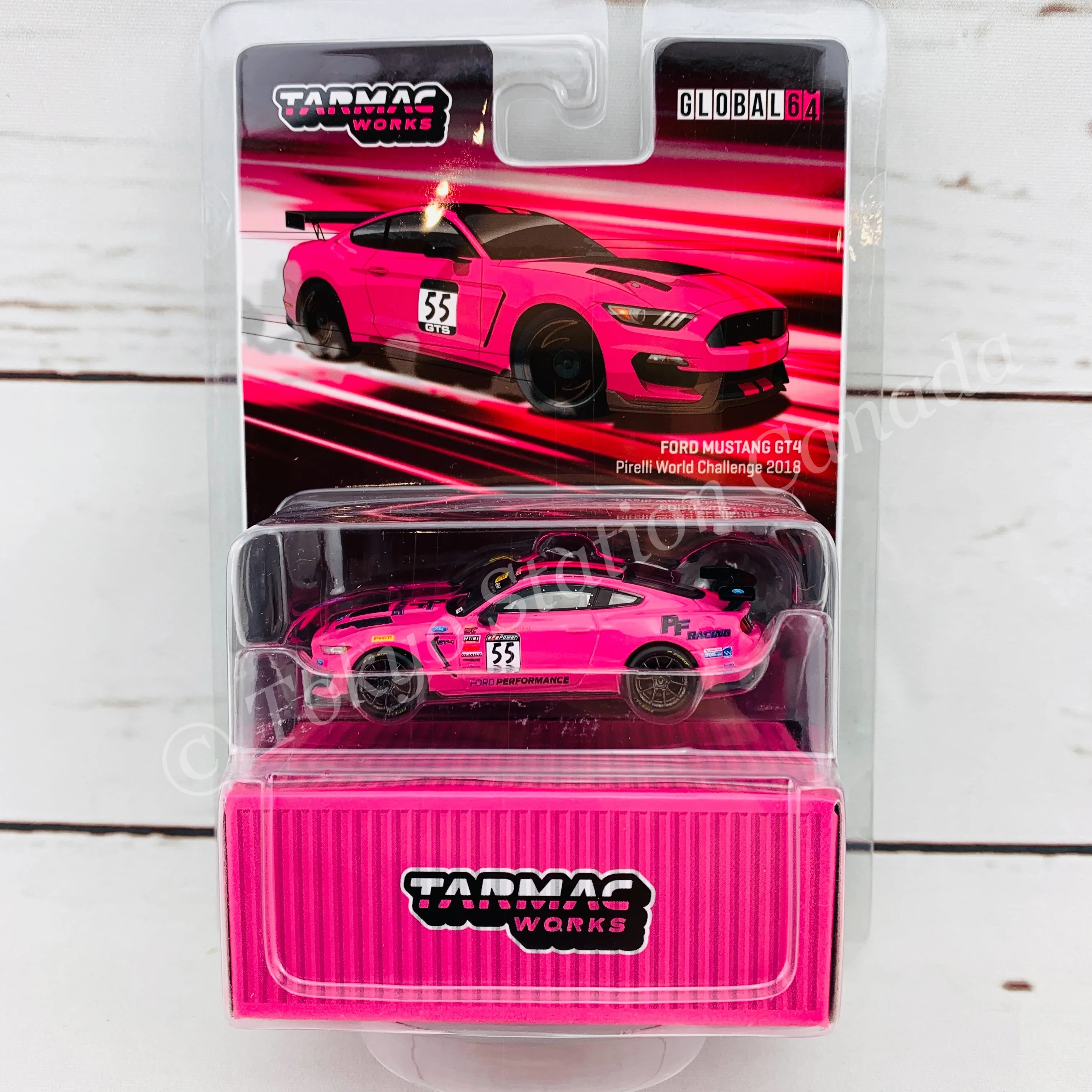 Tarmac Works 1/64 Global64 Ford Mustang GT4 Pirelli World Challenge 2018 T64G-011-PWC - Image 2