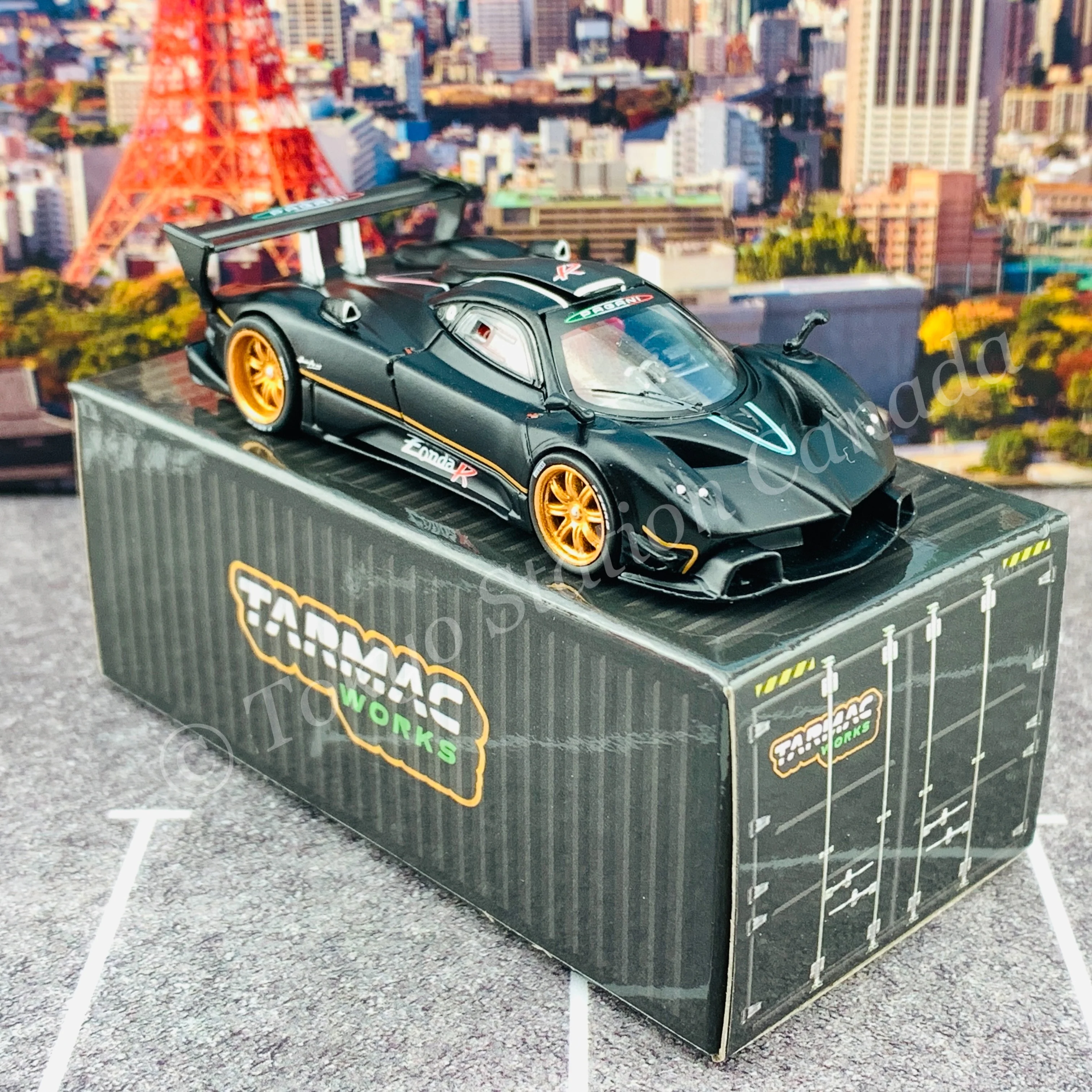 Tarmac Works 1/64 Global64 Pagani Zonda R Matt Black T64G-TL015-MB - Image 5