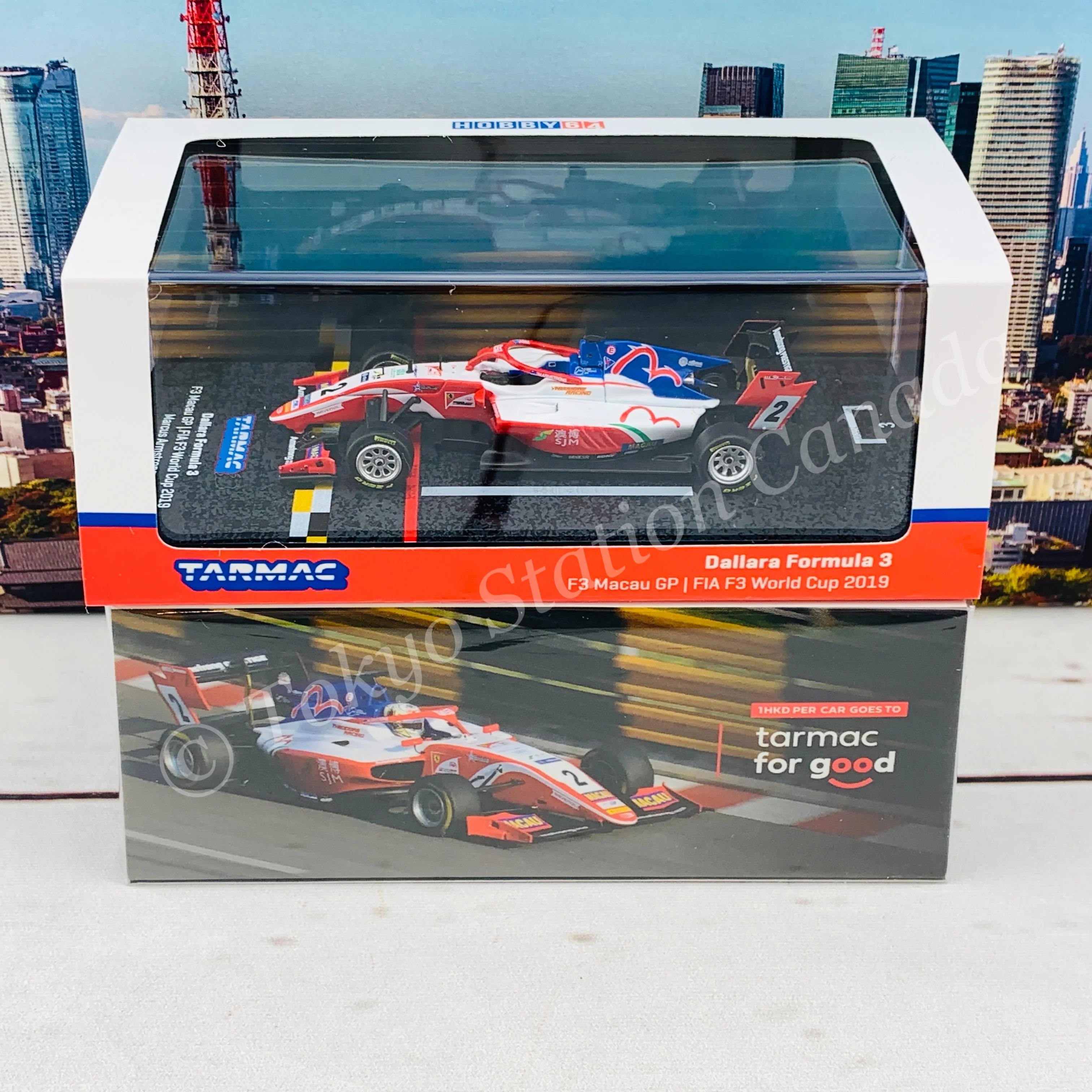 Tarmac Works 1/64 HOBBY64 Dallara Formula 3  Formula 3 Macau Grand Prix FIA F3 World Cup 2019  Marcus Armstrong T64-069-19MGP02 - Image 7