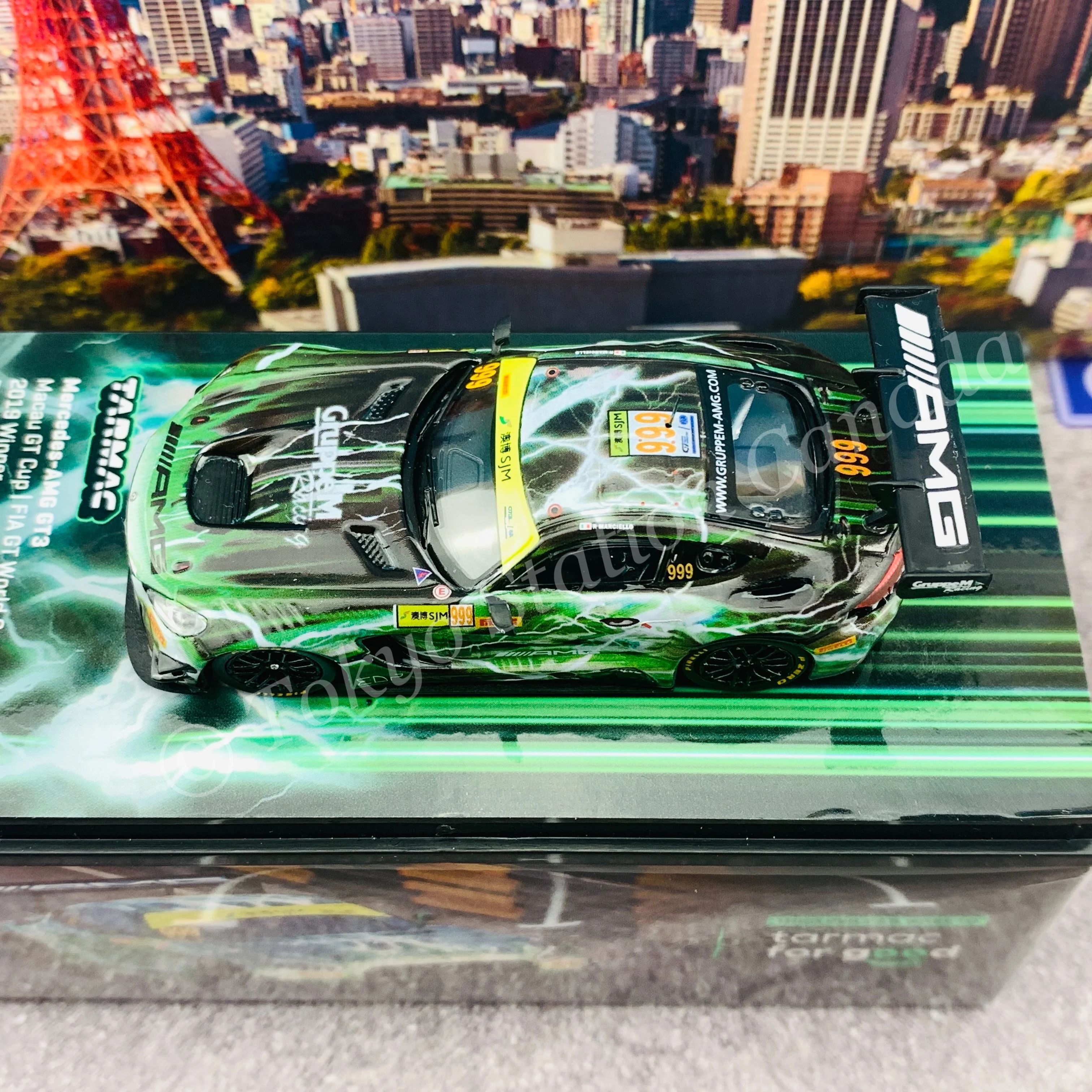 TARMAC WORKS 1/64 HOBBY64 Mercedes-AMG GT3 Macau GT Cup - FIA GT World Cup 2019 Winner Raffaele Marciello T64-008-19MGP999 - Image 5