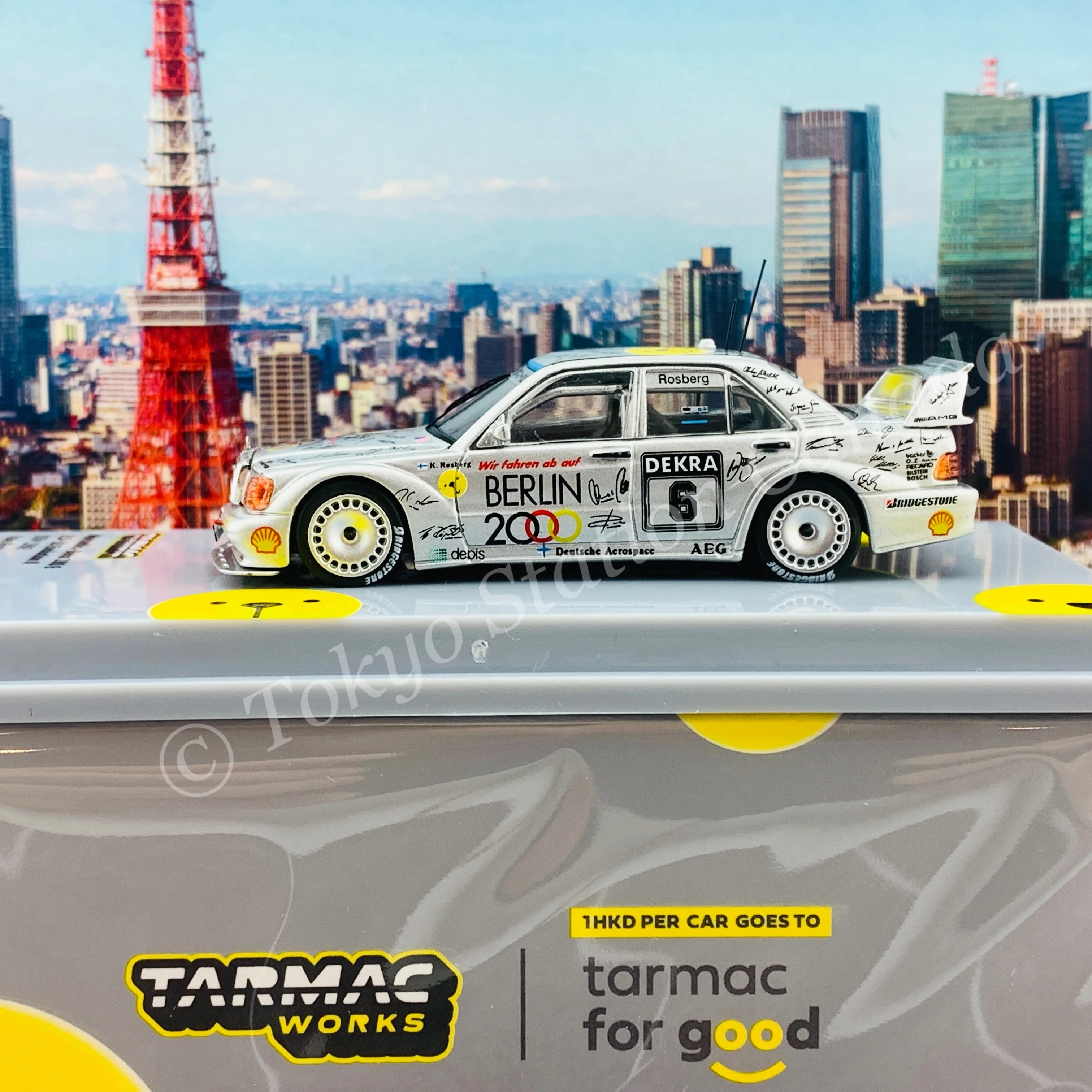 TARMAC WORKS 1/64 HOBBY64 Mercedes-Benz 190 E 2.5-16 Evo II  DTM 1992 Keke Rosberg T64-024-92DTM06 - Image 2
