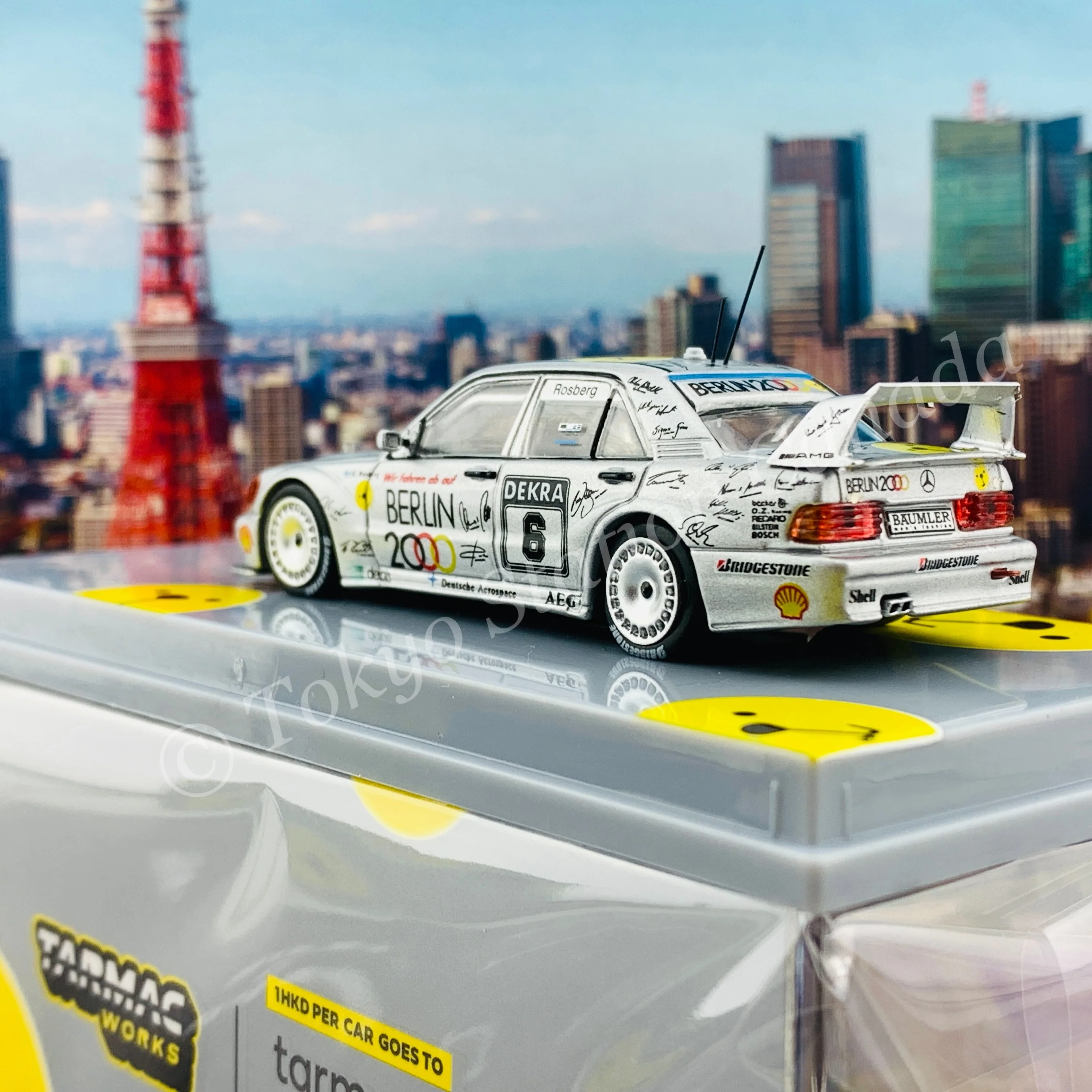 TARMAC WORKS 1/64 HOBBY64 Mercedes-Benz 190 E 2.5-16 Evo II  DTM 1992 Keke Rosberg T64-024-92DTM06 - Image 5