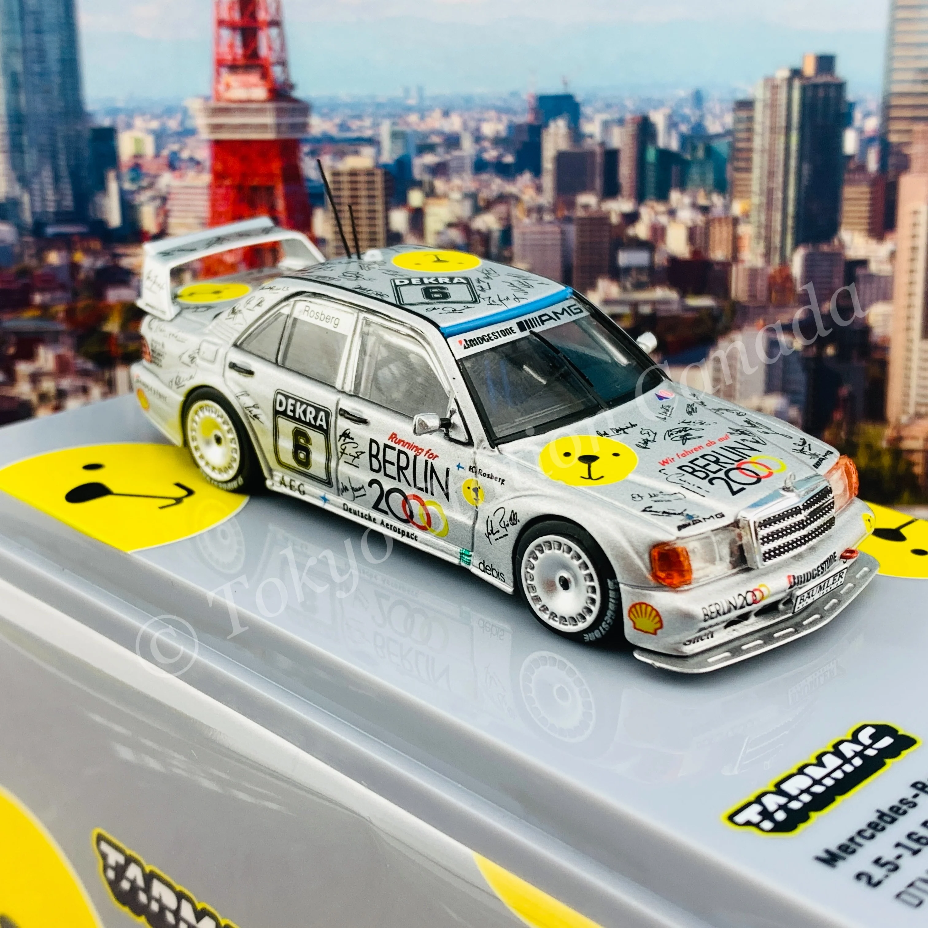 TARMAC WORKS 1/64 HOBBY64 Mercedes-Benz 190 E 2.5-16 Evo II  DTM 1992 Keke Rosberg T64-024-92DTM06 - Image 6