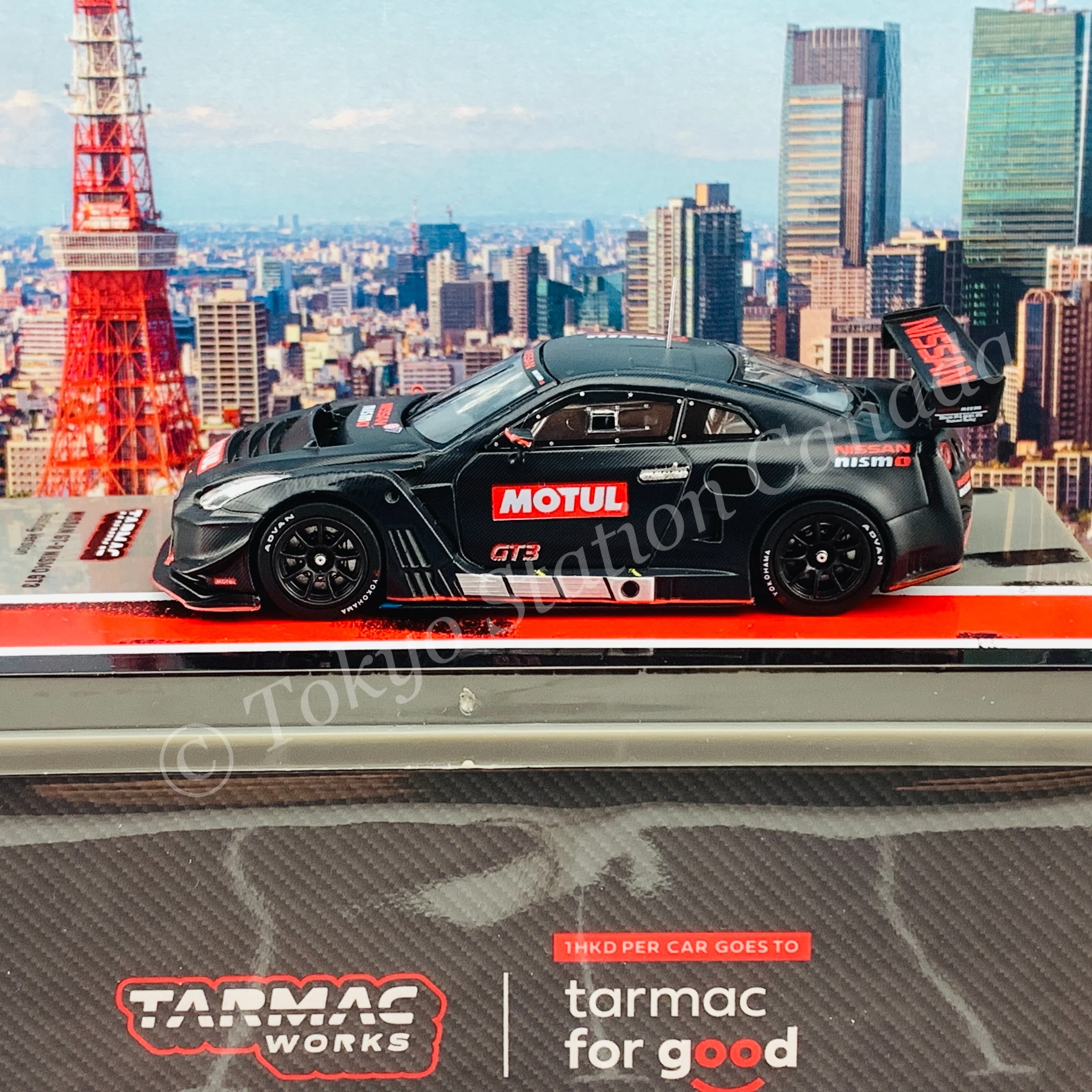 TARMAC WORKS 1/64 HOBBY64 Nissan GT-R Nismo GT3 Testing version ***Full carbon in PAD Printing *** T64-035-TEST - Image 2