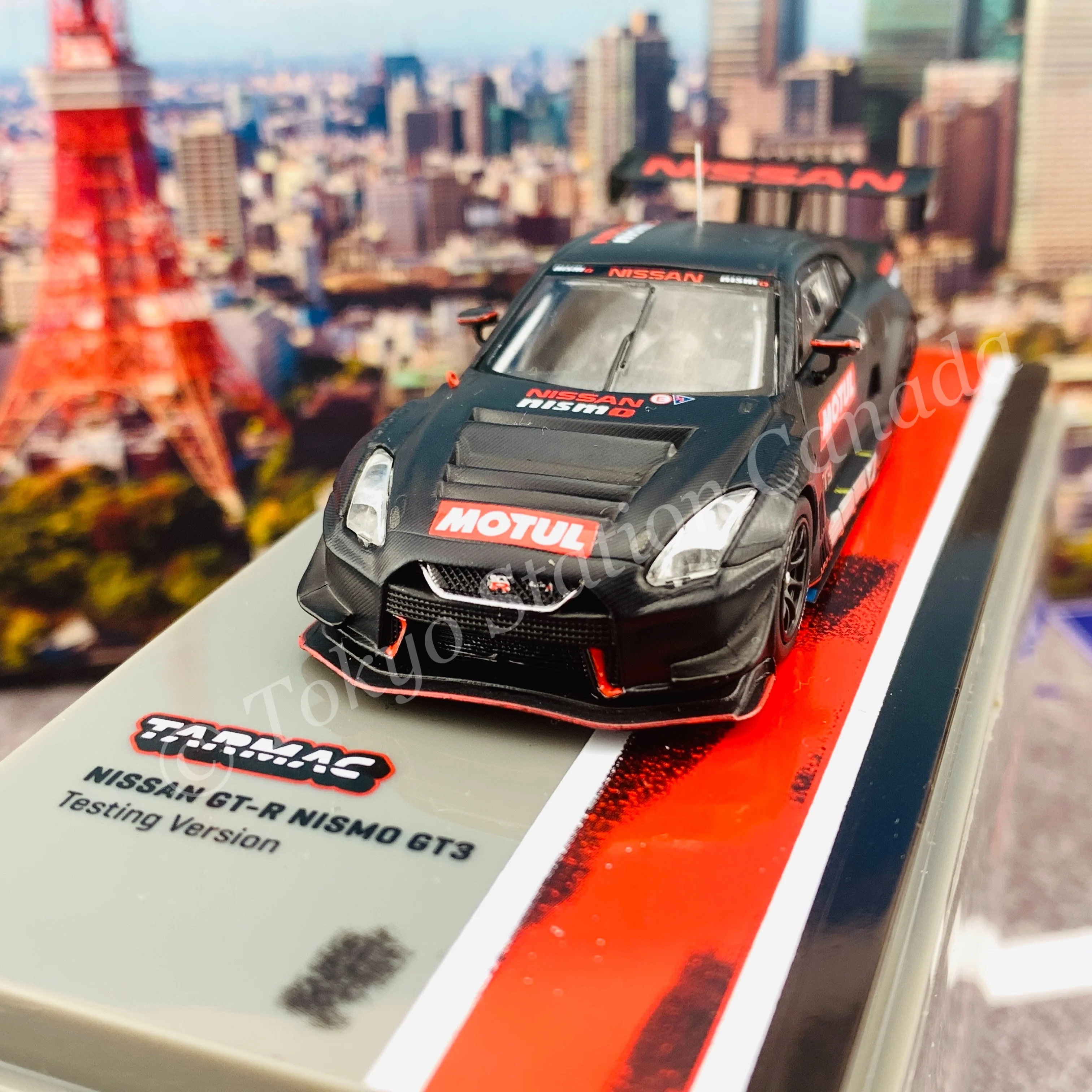 TARMAC WORKS 1/64 HOBBY64 Nissan GT-R Nismo GT3 Testing version ***Full carbon in PAD Printing *** T64-035-TEST - Image 3