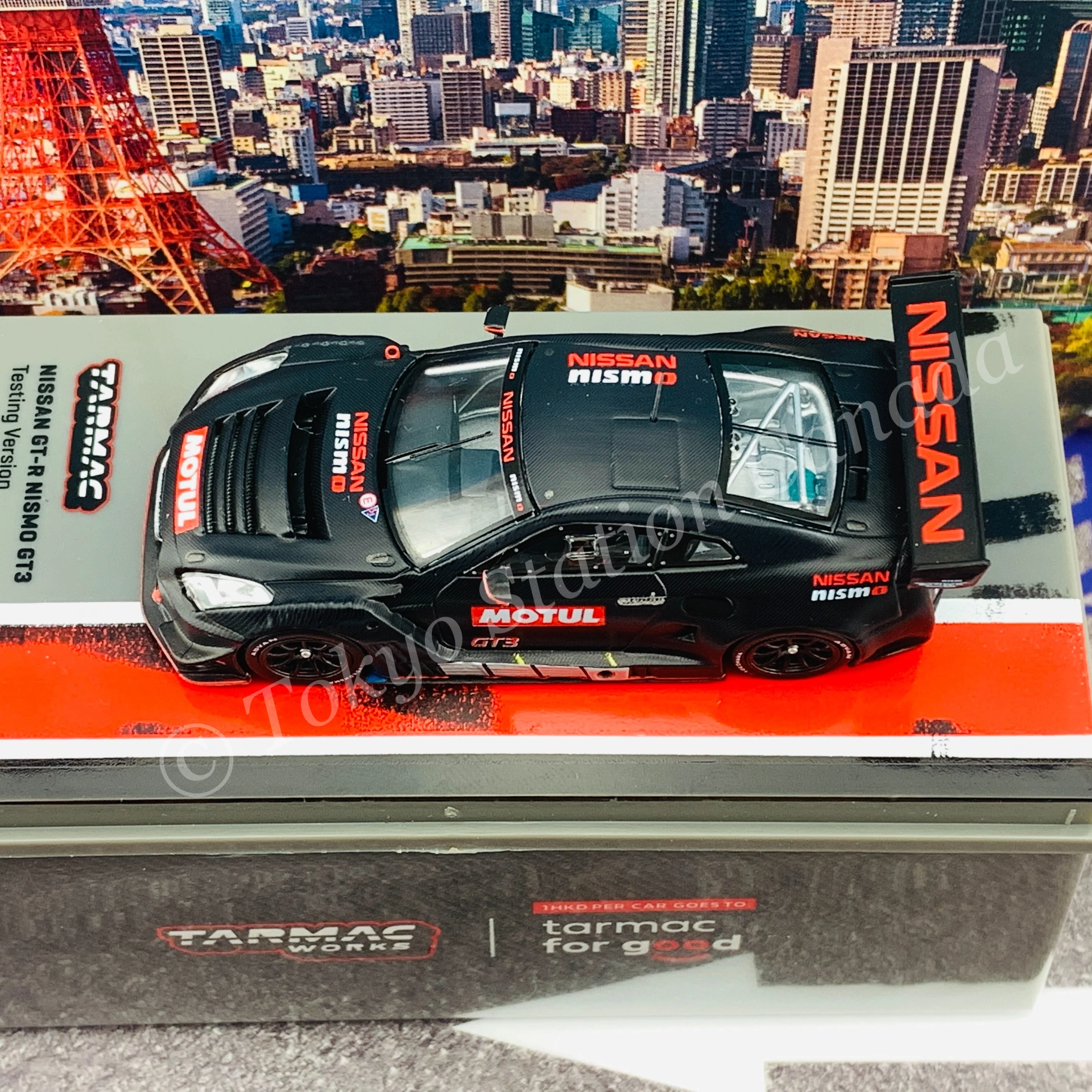 TARMAC WORKS 1/64 HOBBY64 Nissan GT-R Nismo GT3 Testing version ***Full carbon in PAD Printing *** T64-035-TEST - Image 4
