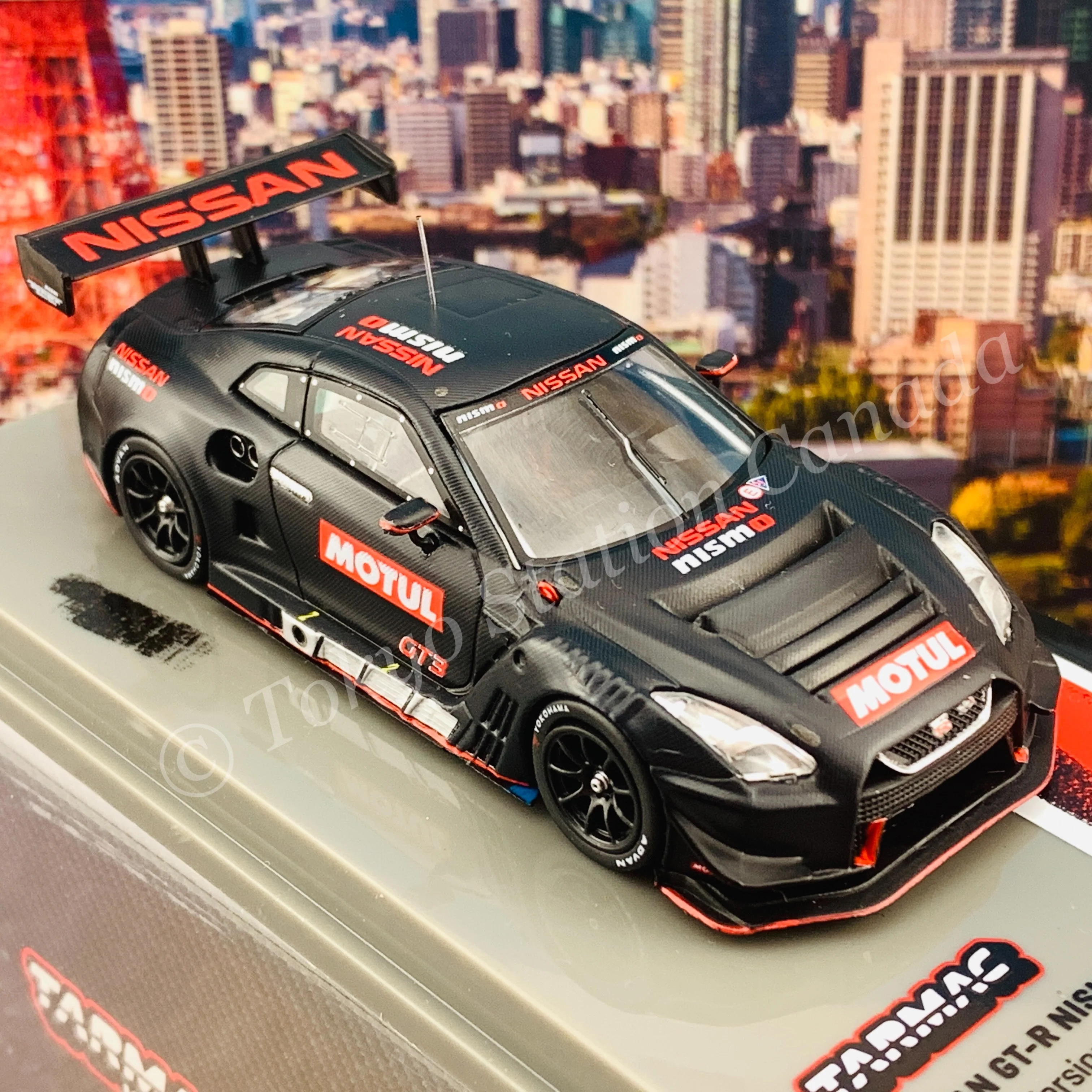TARMAC WORKS 1/64 HOBBY64 Nissan GT-R Nismo GT3 Testing version ***Full carbon in PAD Printing *** T64-035-TEST - Image 5
