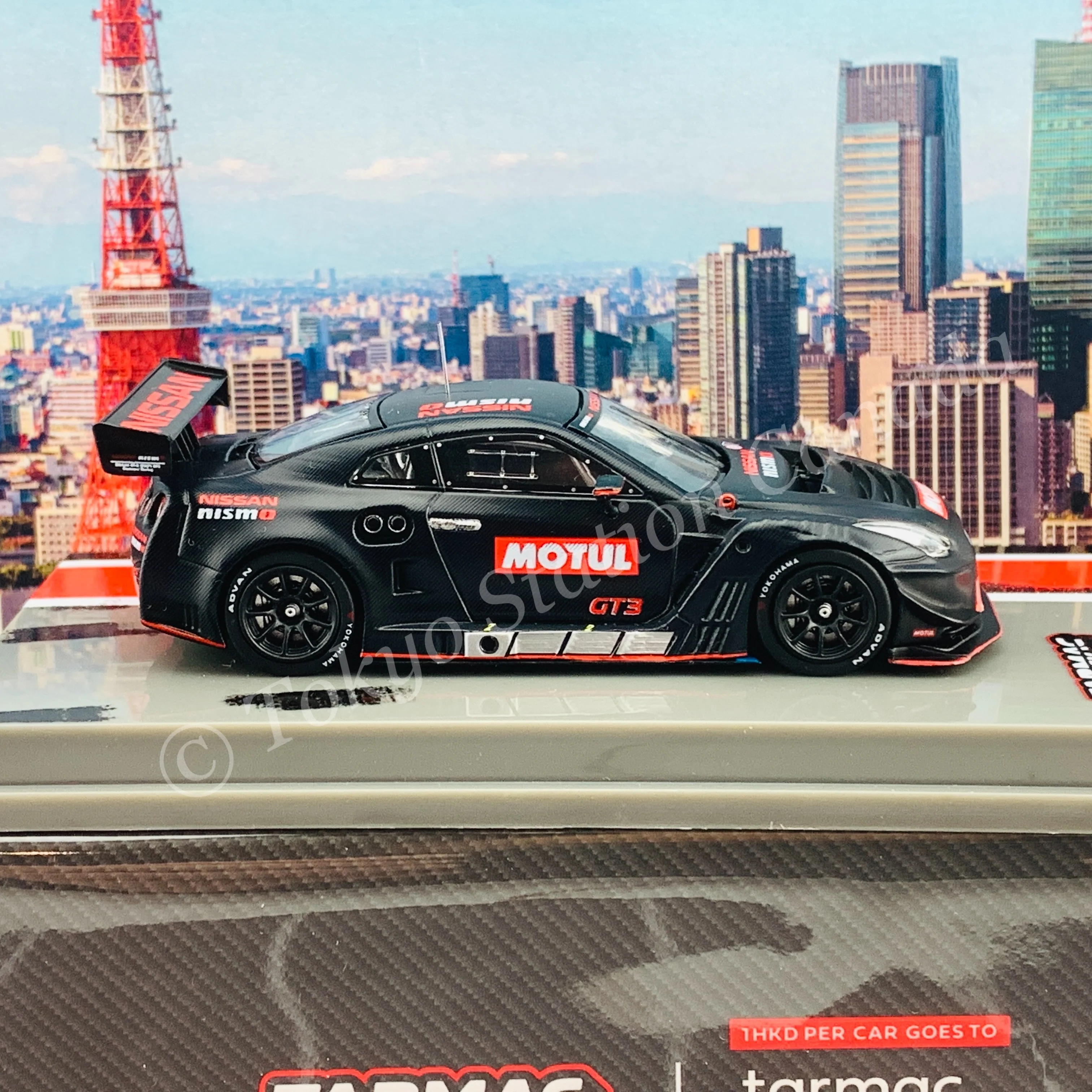 TARMAC WORKS 1/64 HOBBY64 Nissan GT-R Nismo GT3 Testing version ***Full carbon in PAD Printing *** T64-035-TEST - Image 6