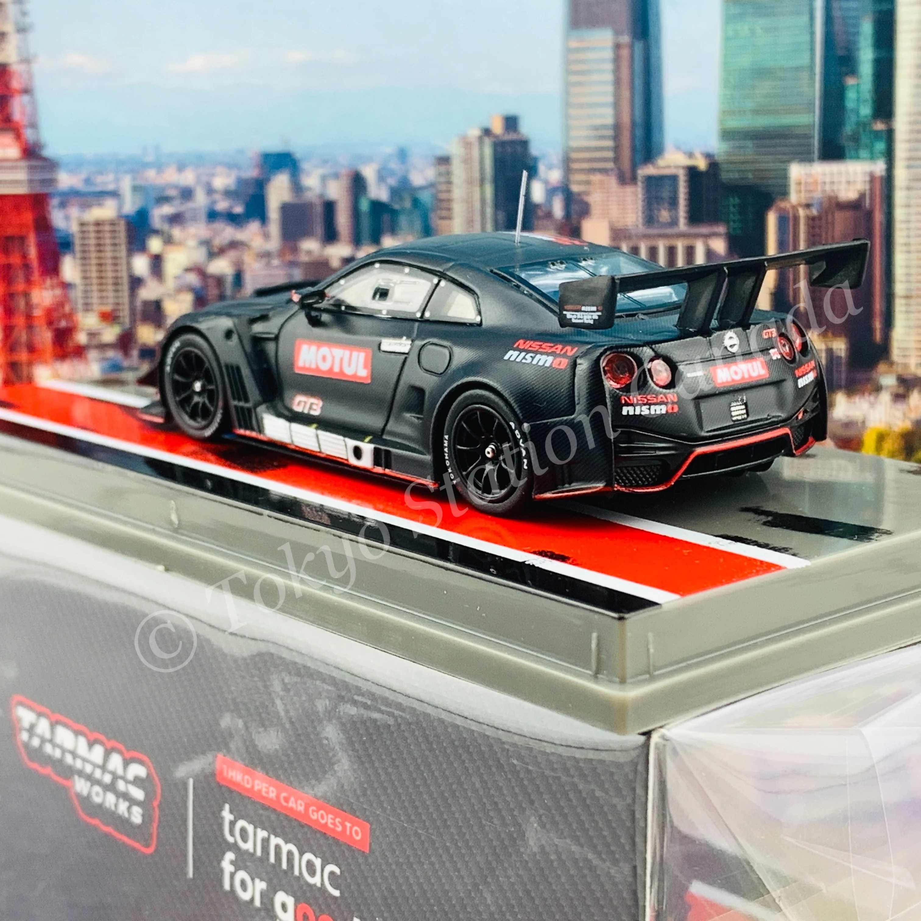 TARMAC WORKS 1/64 HOBBY64 Nissan GT-R Nismo GT3 Testing version ***Full carbon in PAD Printing *** T64-035-TEST - Image 7
