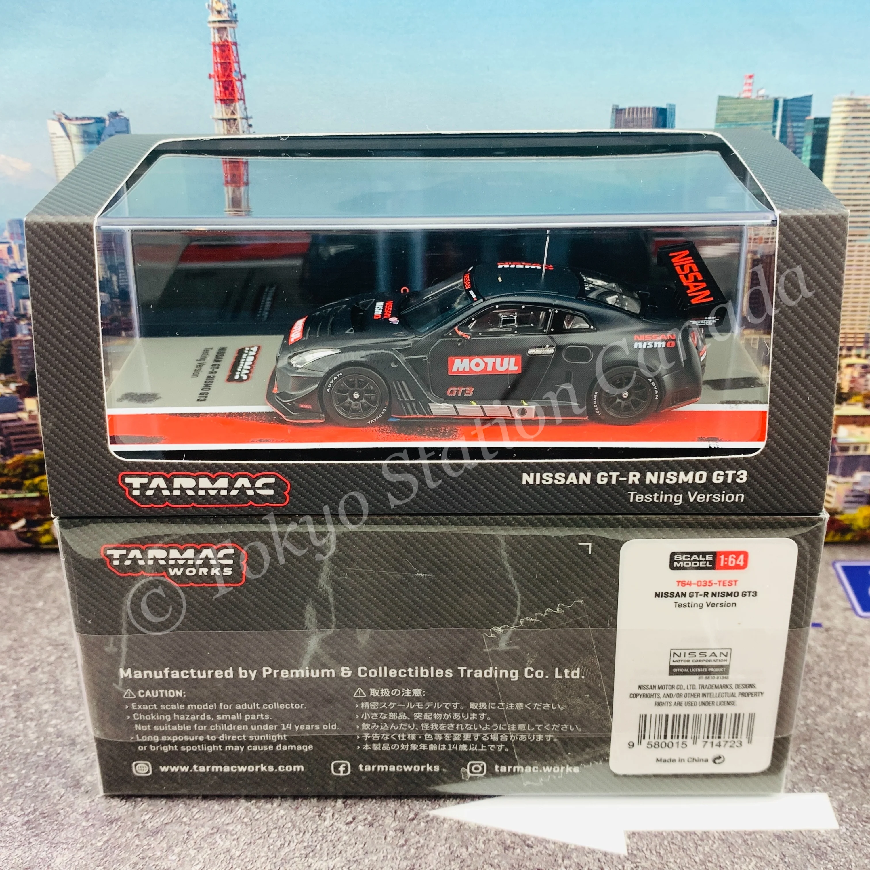 TARMAC WORKS 1/64 HOBBY64 Nissan GT-R Nismo GT3 Testing version ***Full carbon in PAD Printing *** T64-035-TEST - Image 8