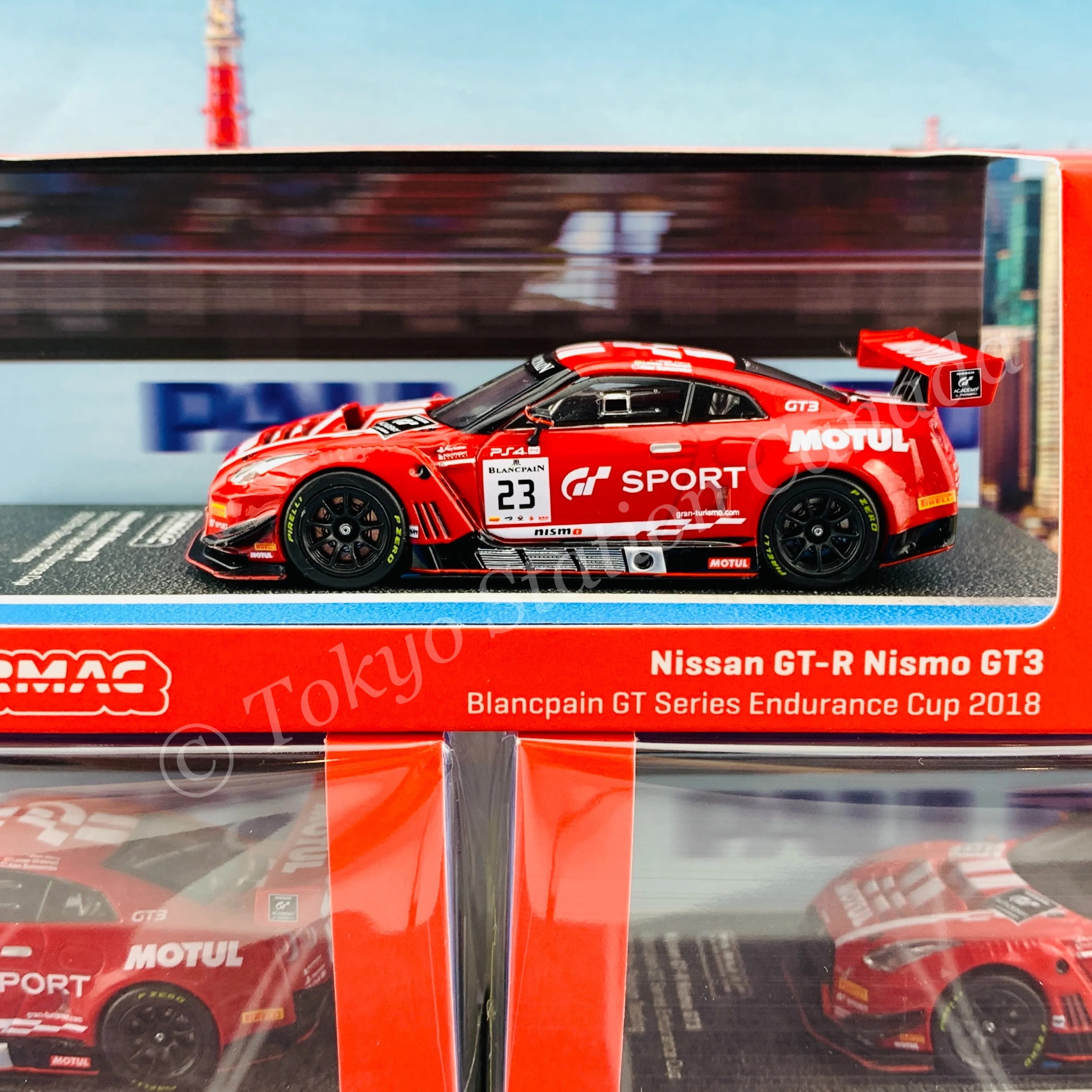 Tarmac Works 1/64 Hobby Collection Nissan GTR Nismo GT3 Blancpain GT Series Endurance Cup 2018 Pre-season Testing T64-035-18BGT23 - Image 4