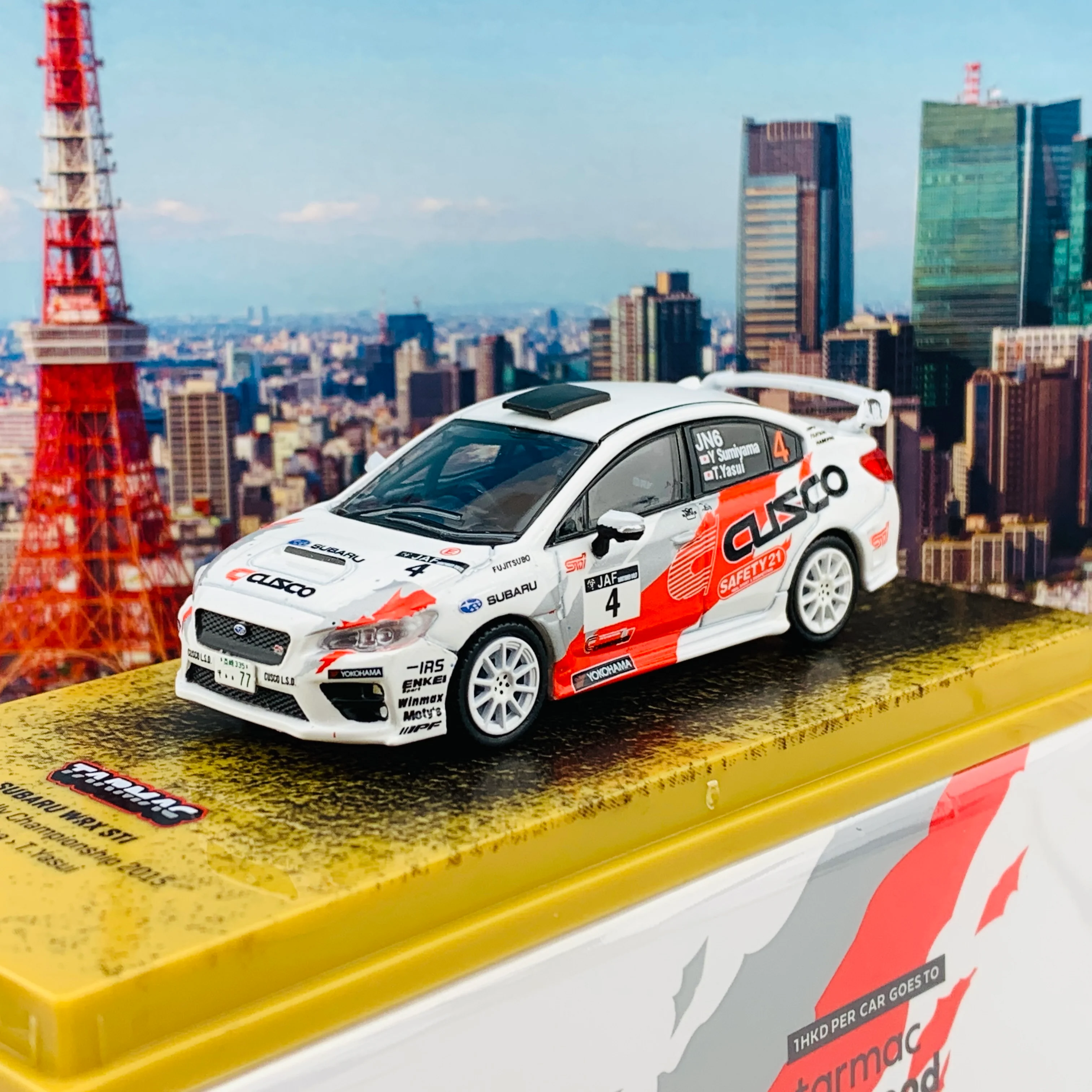 Tarmac Works 1/64 Hobby Collection Subaru WRX STI Japanese Rally Championship 2015 Y. Sumiyama / T. Yasui T64-016-CU - Image 2