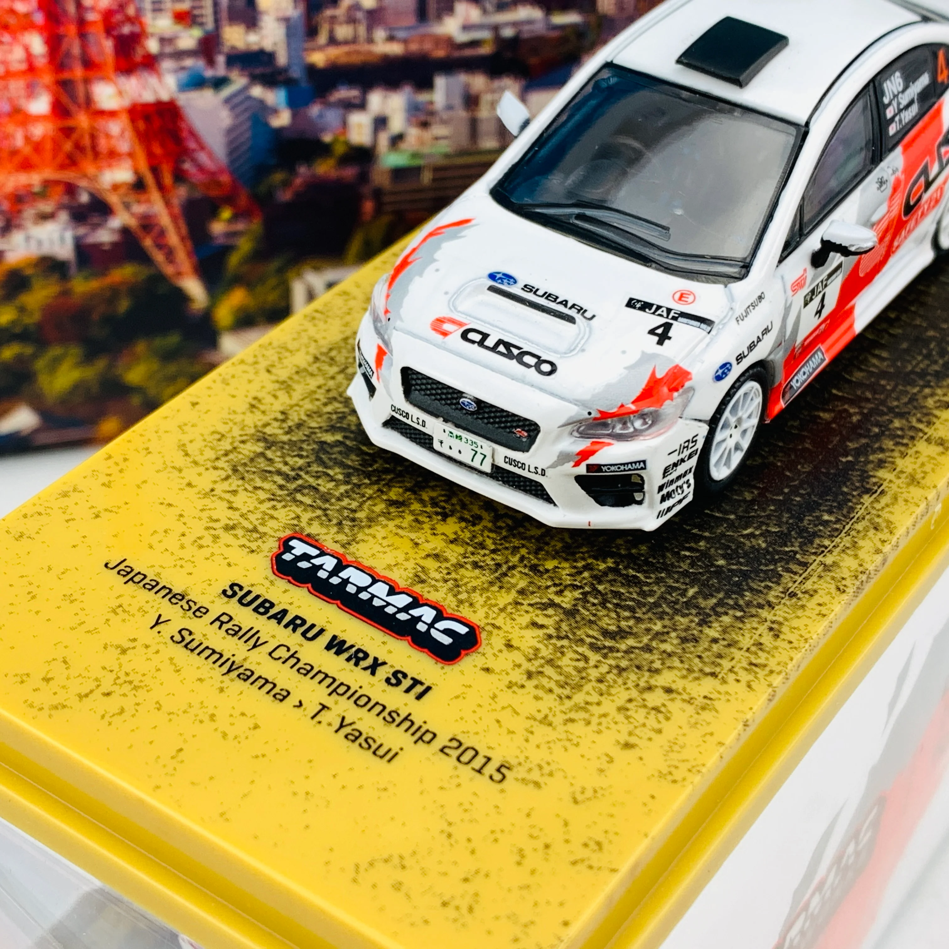 Tarmac Works 1/64 Hobby Collection Subaru WRX STI Japanese Rally Championship 2015 Y. Sumiyama / T. Yasui T64-016-CU - Image 3