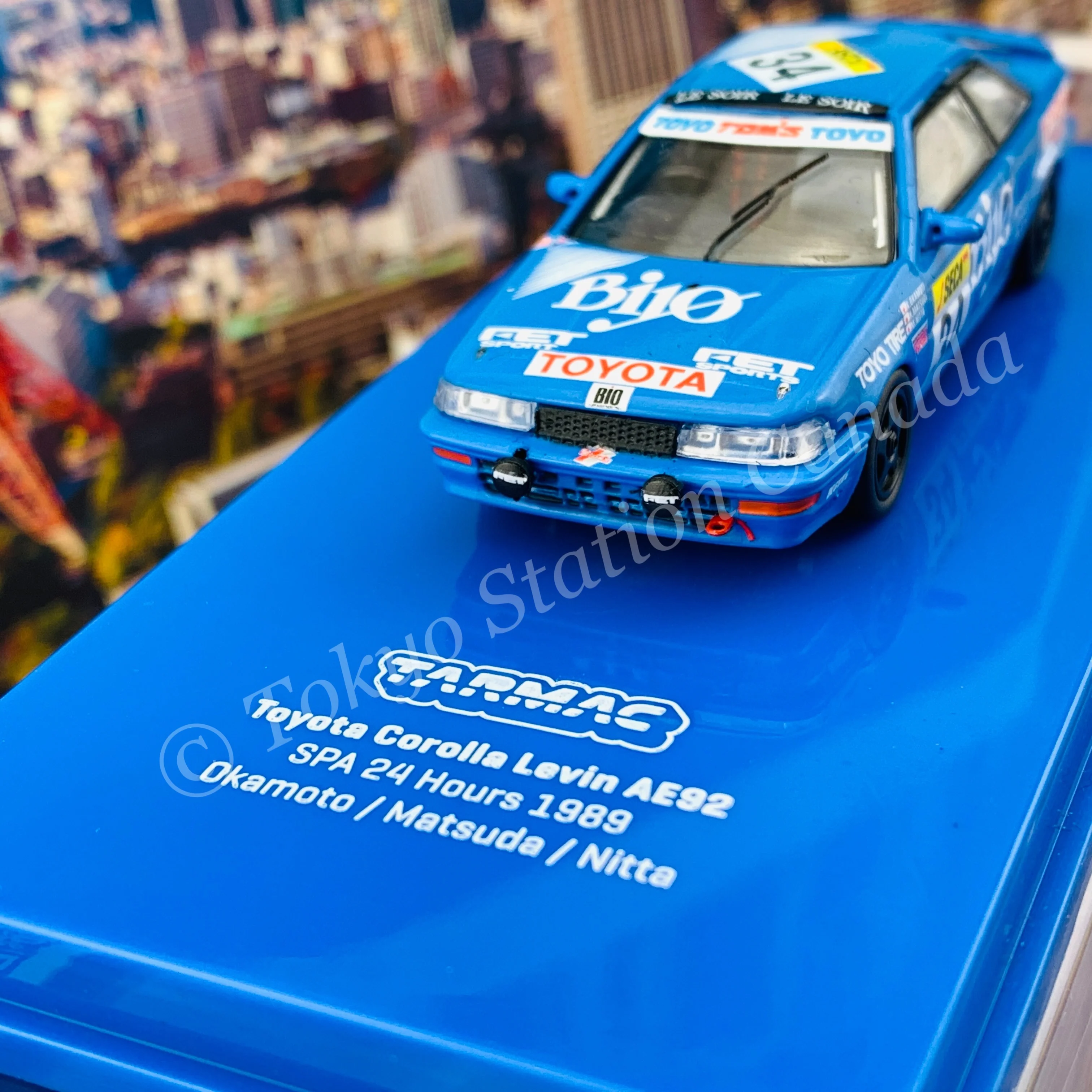 Tarmac Works 1/64 Hobby Collection Toyota Corolla Levin AE92 SPA 24 Hours 1989 *** NEW variation with large front lights *** T64-036-89SPA34 - Image 2