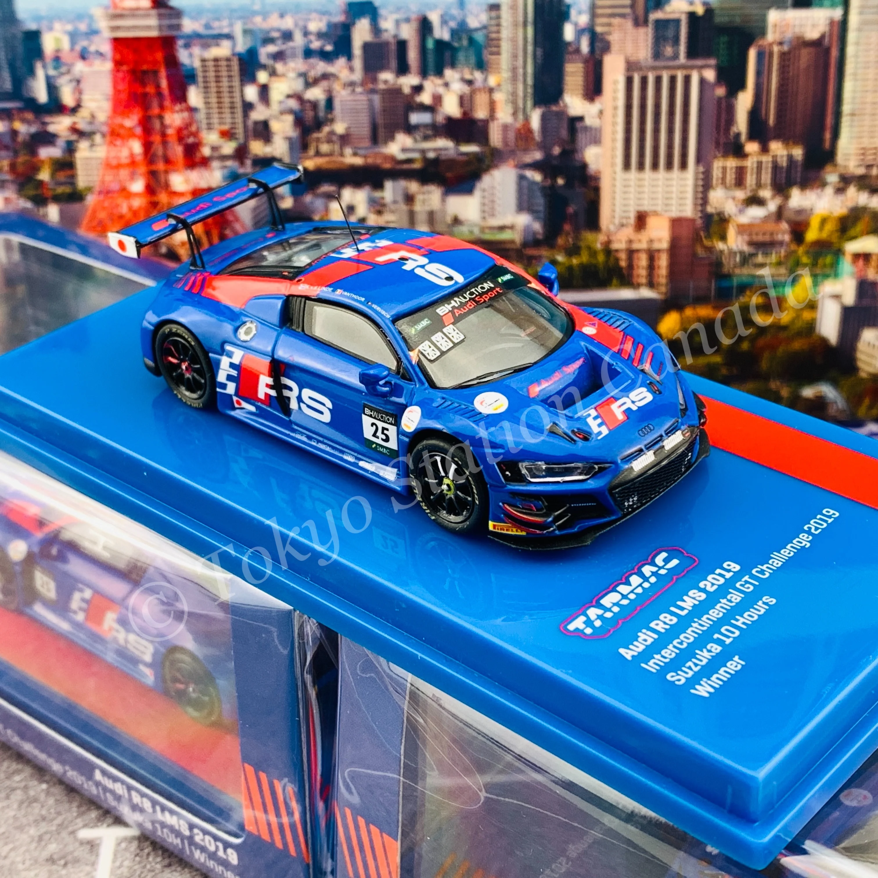 Tarmac Works 1/64 Hobby64 Audi R8 LMS 2019 Intercontinental GT Challenge 2019 - Suzuka 10 Hours Winner VANTHOOR / van der LINDE / VERVISH T64-043-19SUZ - Image 4