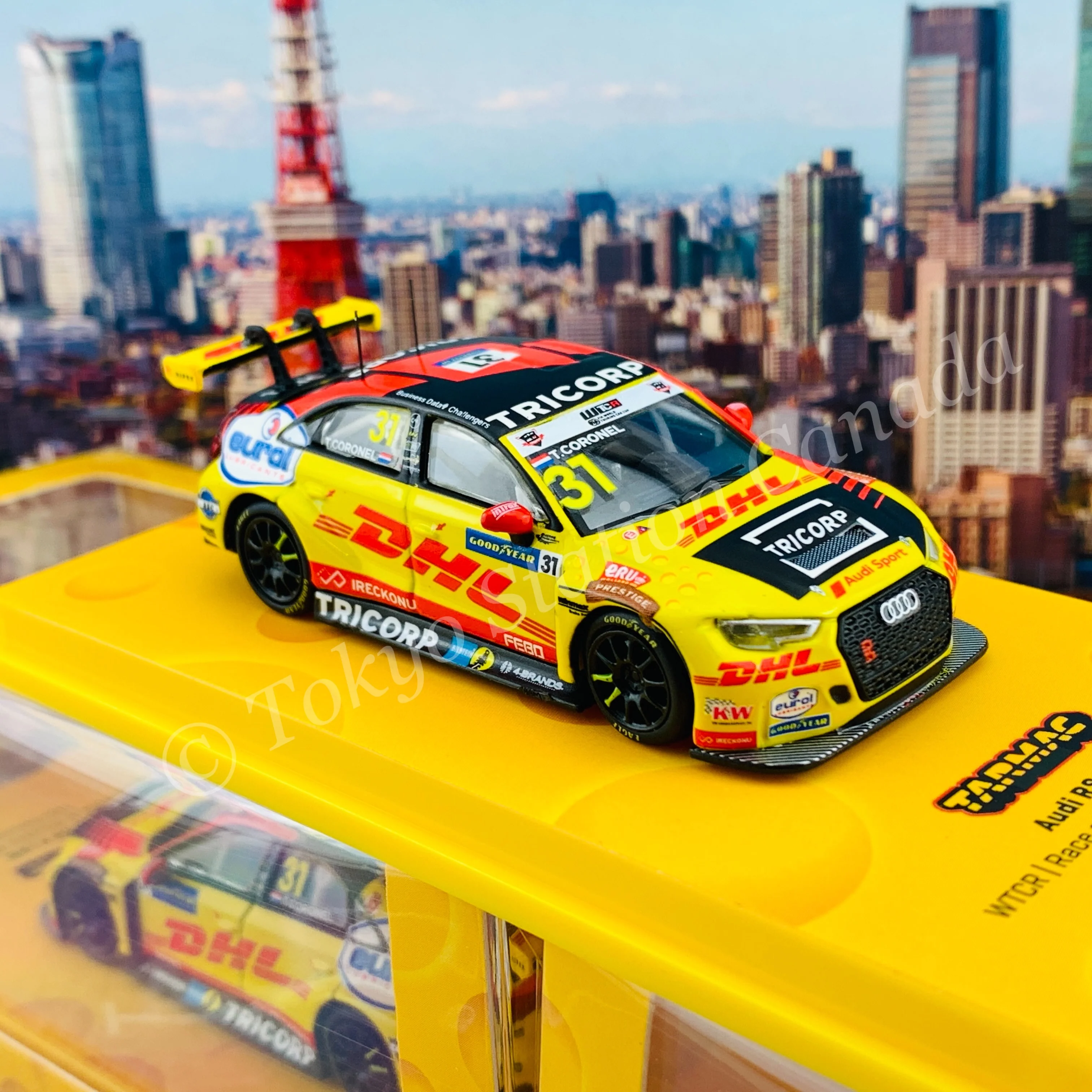 Tarmac Works 1/64 HOBBY64 Audi RS 3 LMS WTCR Race of Slovakia 2020 Winner Tom Coronel T64-013-20WTCR31 - Image 5