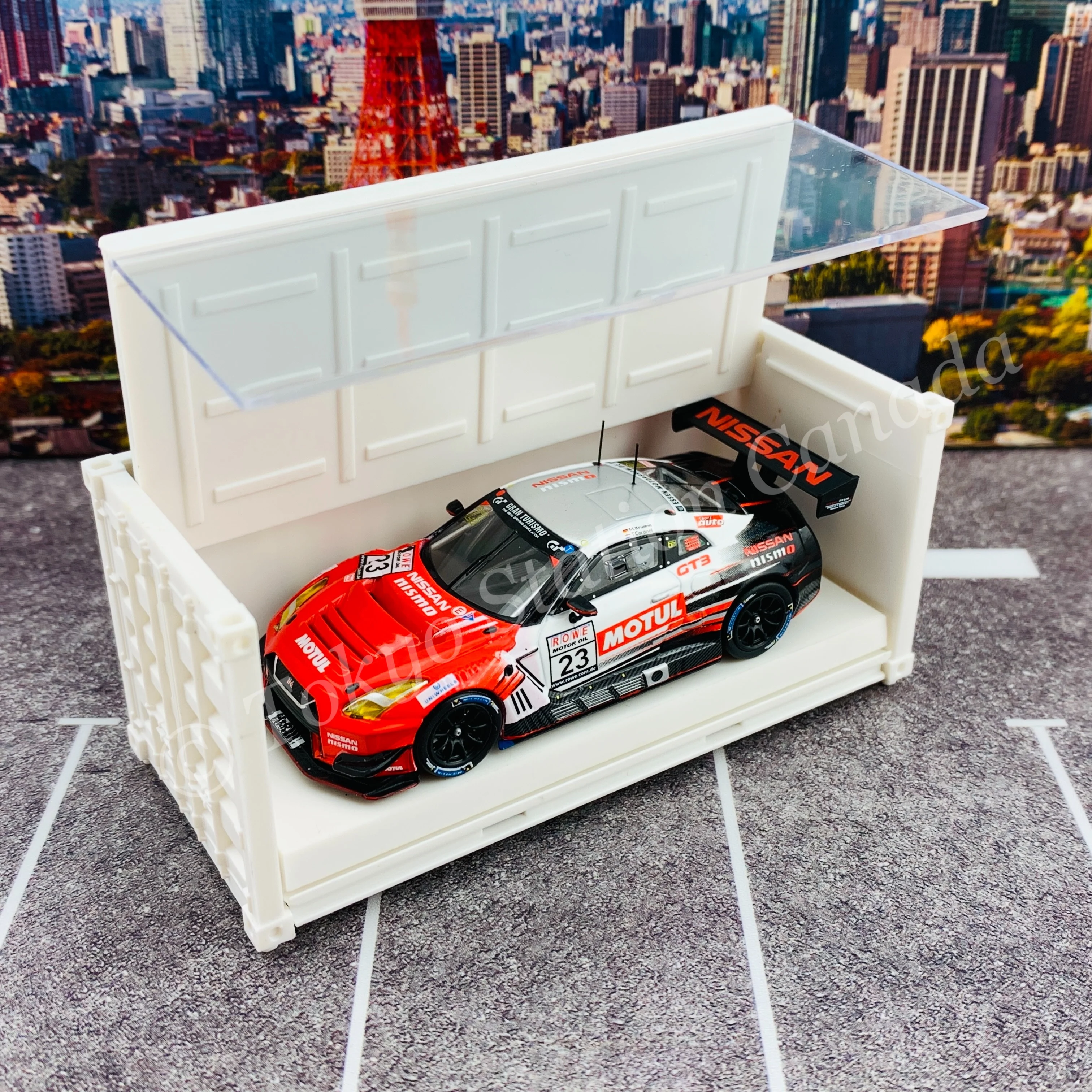 Tarmac Works 1/64 HOBBY64 Nissan GT-R Nismo GT3 VLN 2017 Michael Krumm / Tom Coronel *** With Container *** T64-035-17VLN23 - Image 6