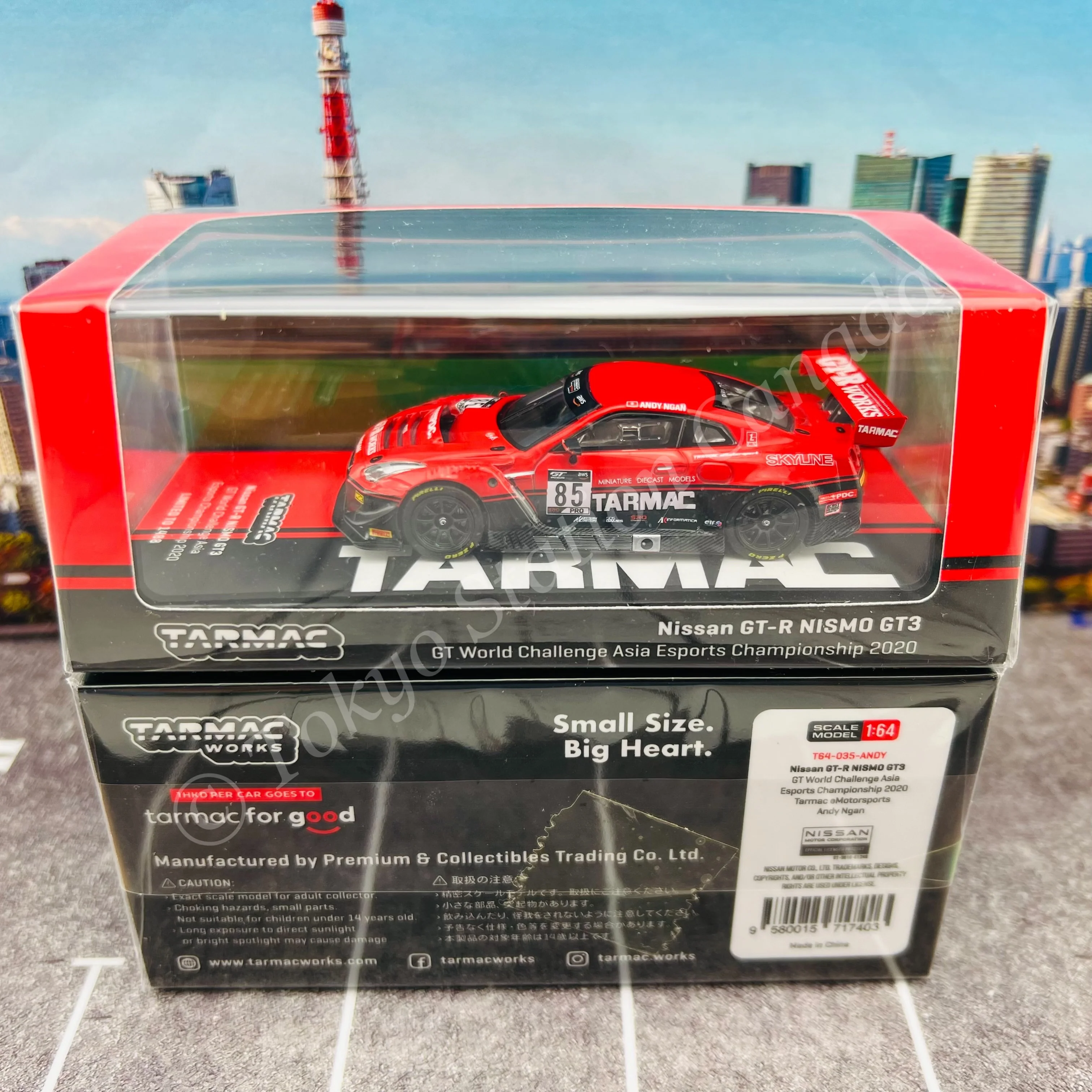 TARMAC WORKS 1/64 HOBBY64 Nissan GT-R NISMO GT3 GT World Challenge Asia ESPORTS Championship 2020  Tarmac eMotorsports Andy Ngan T64-035-ANDY - Image 7