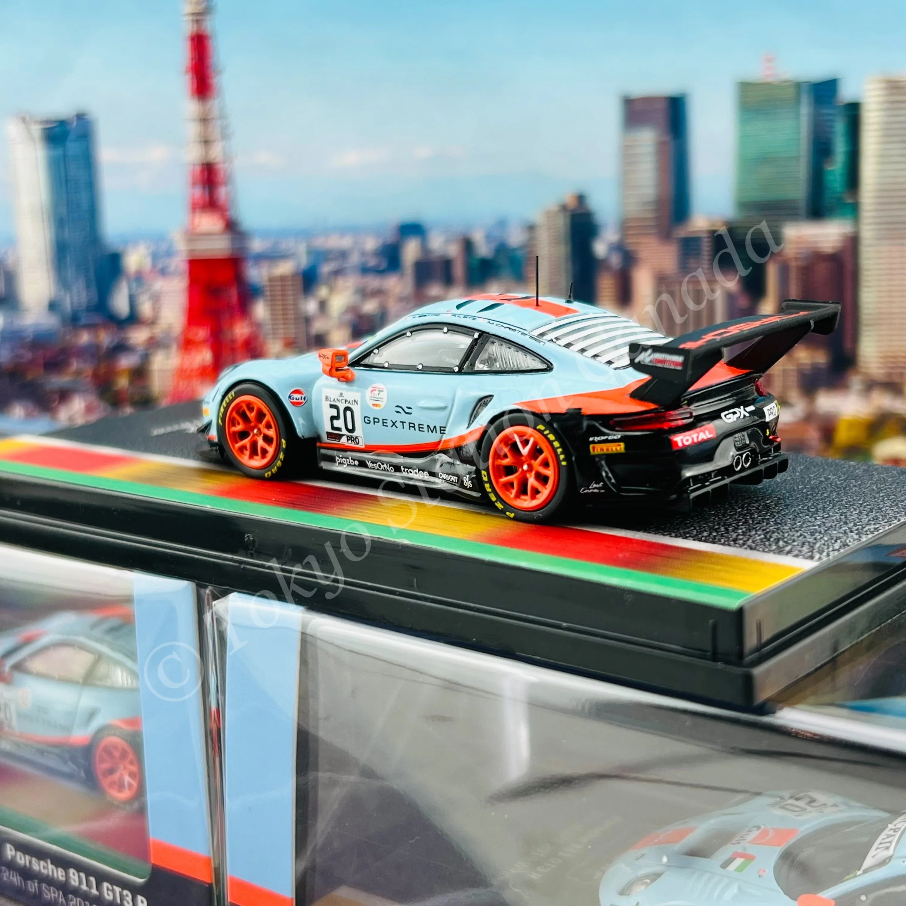 TARMAC WORKS 1/64 HOBBY64 Porsche 911 GT3  R (2019) 24 Hours of SPA 2019 - Winner Lietz / Christensen / Estre T64-059-19SPA20 - Image 4