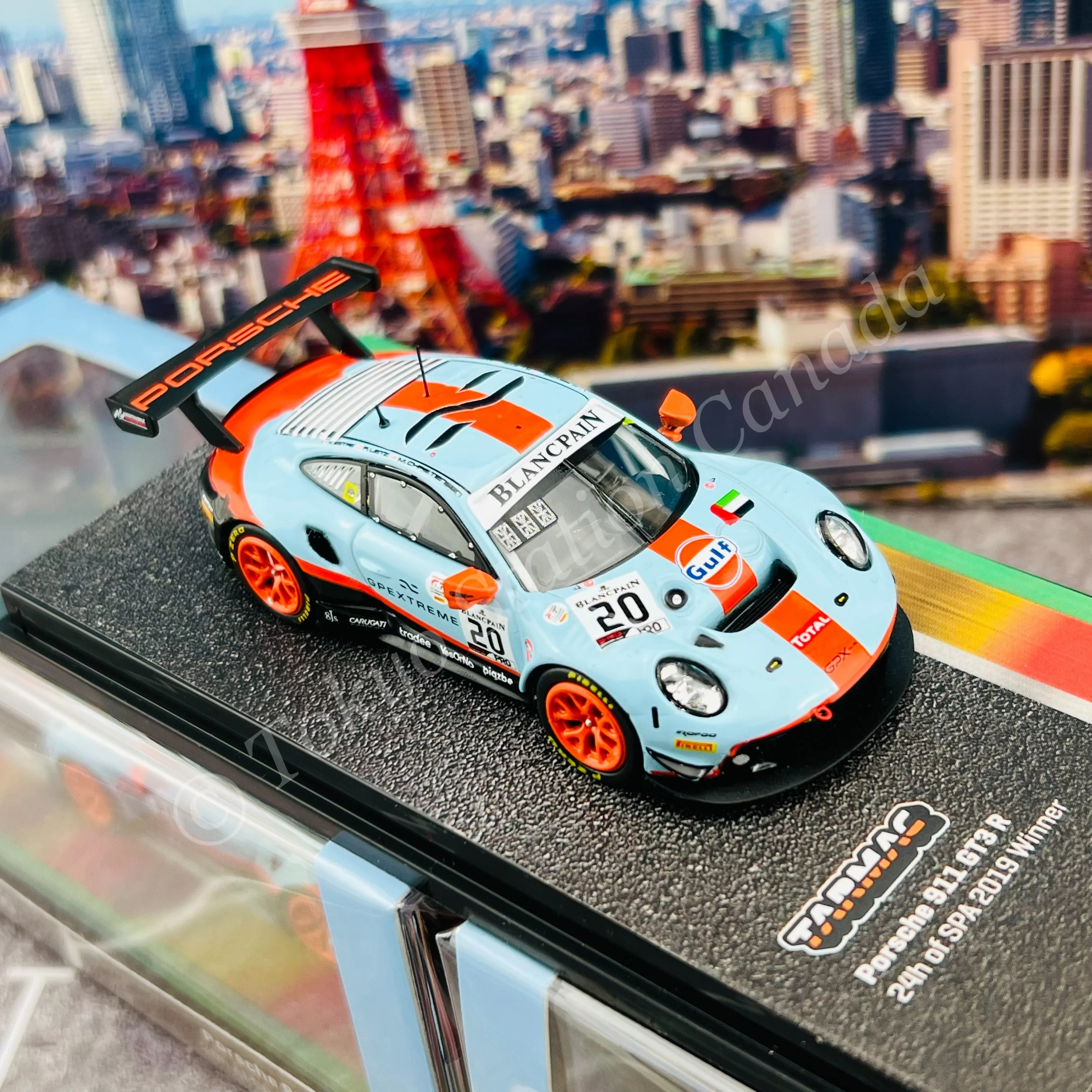 TARMAC WORKS 1/64 HOBBY64 Porsche 911 GT3  R (2019) 24 Hours of SPA 2019 - Winner Lietz / Christensen / Estre T64-059-19SPA20 - Image 5
